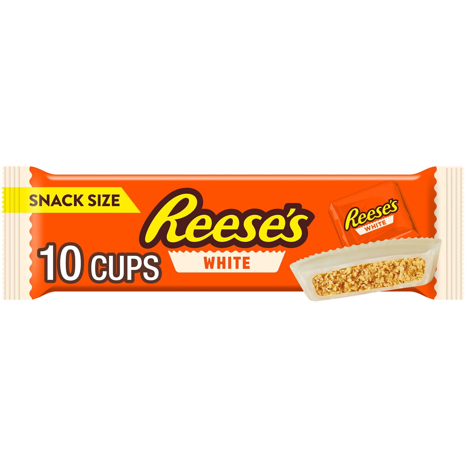 Reese's White Creme Peanut Butter Cups Candy, Snack Size, .55 oz (10 Count)