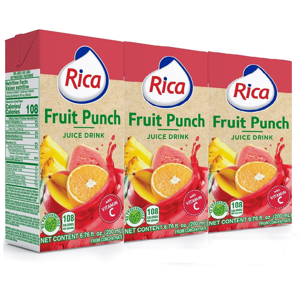RICA 3PK FRUIT PUNCH 8x3 200ml