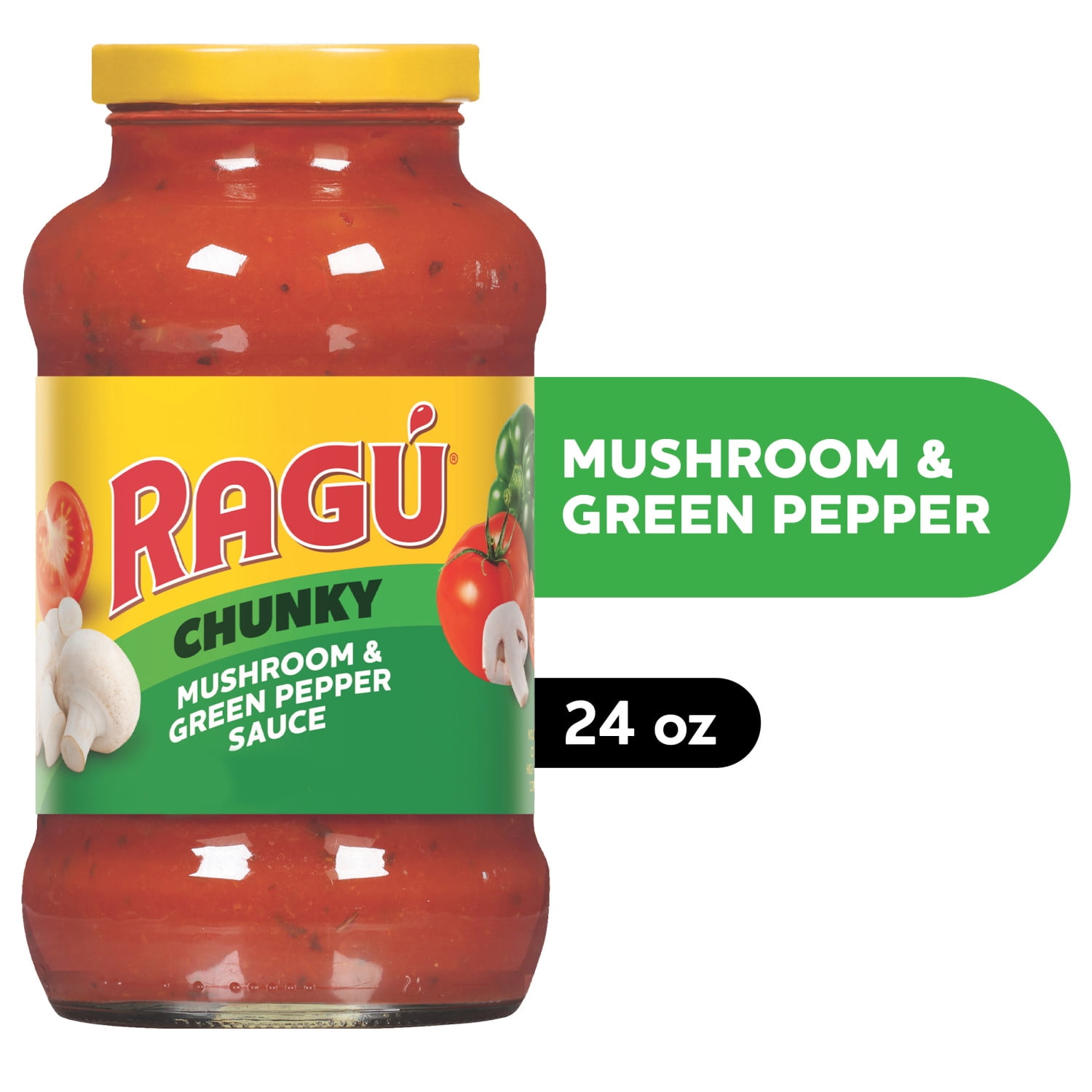 RAGU Chunky Mushroom & Green Pepper Vegetable Pasta Sauce, 24 oz