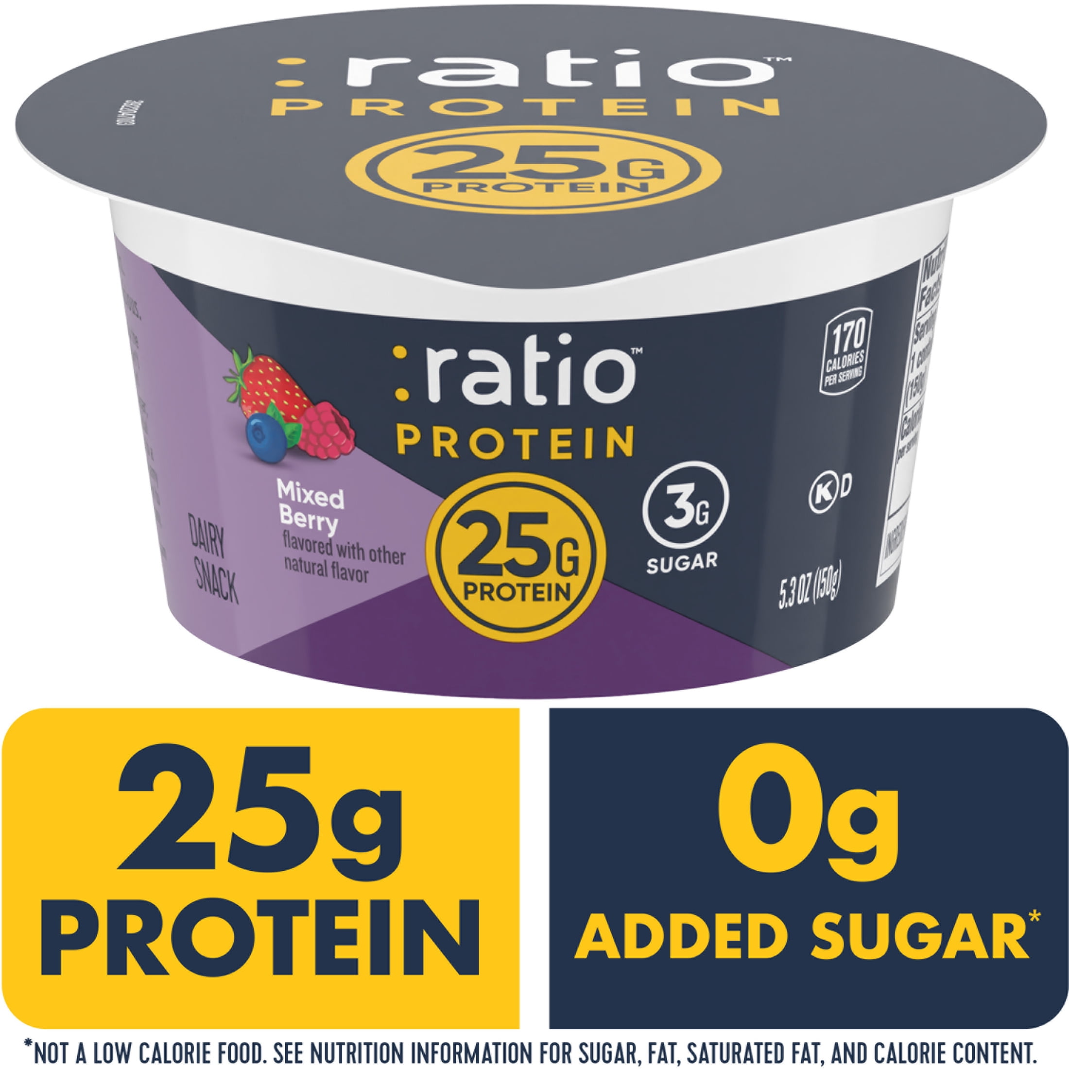 Ratio, High Protein Mixed Berries Yogurt, 5.3 oz Plastic Cup