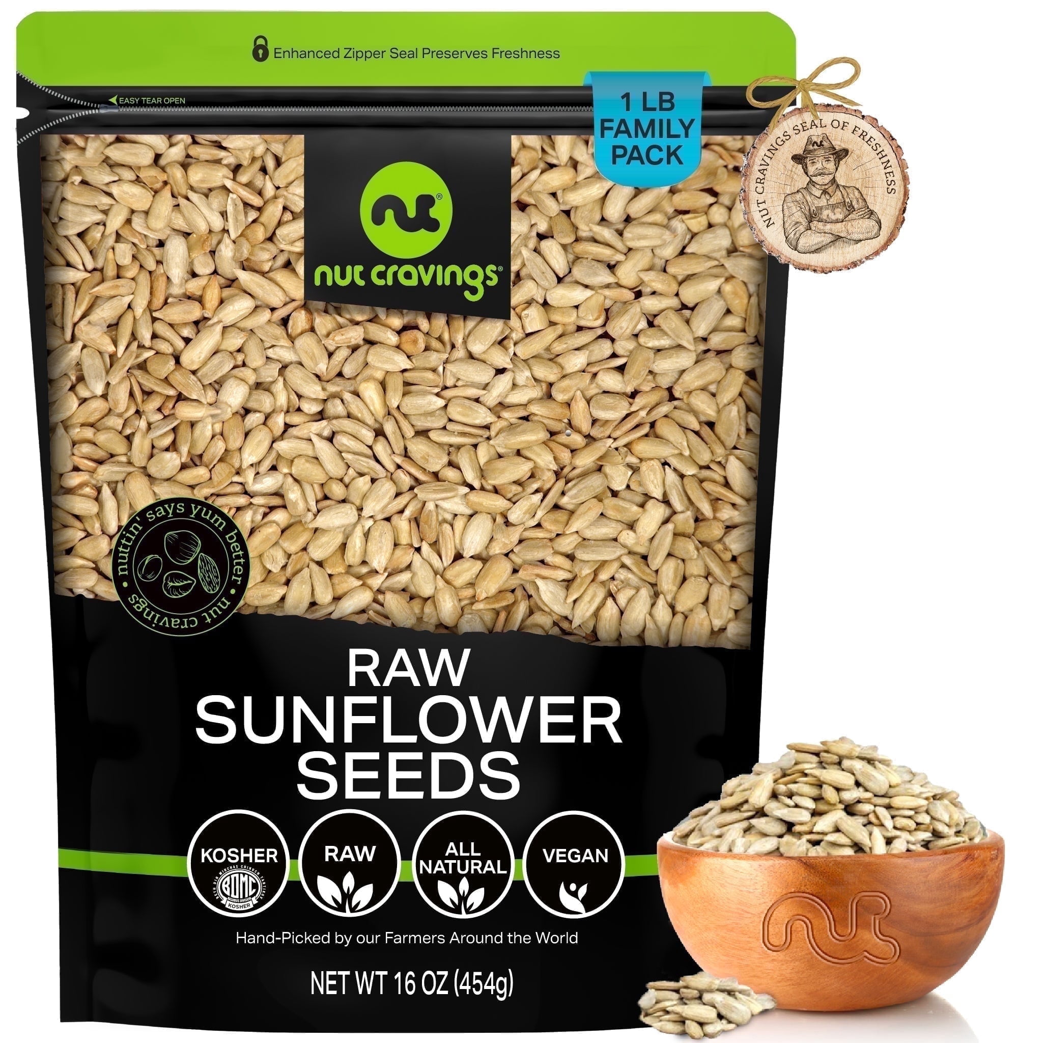 Nut Cravings Shelled Edible Sunflower Seeds, 1 Pack Bag