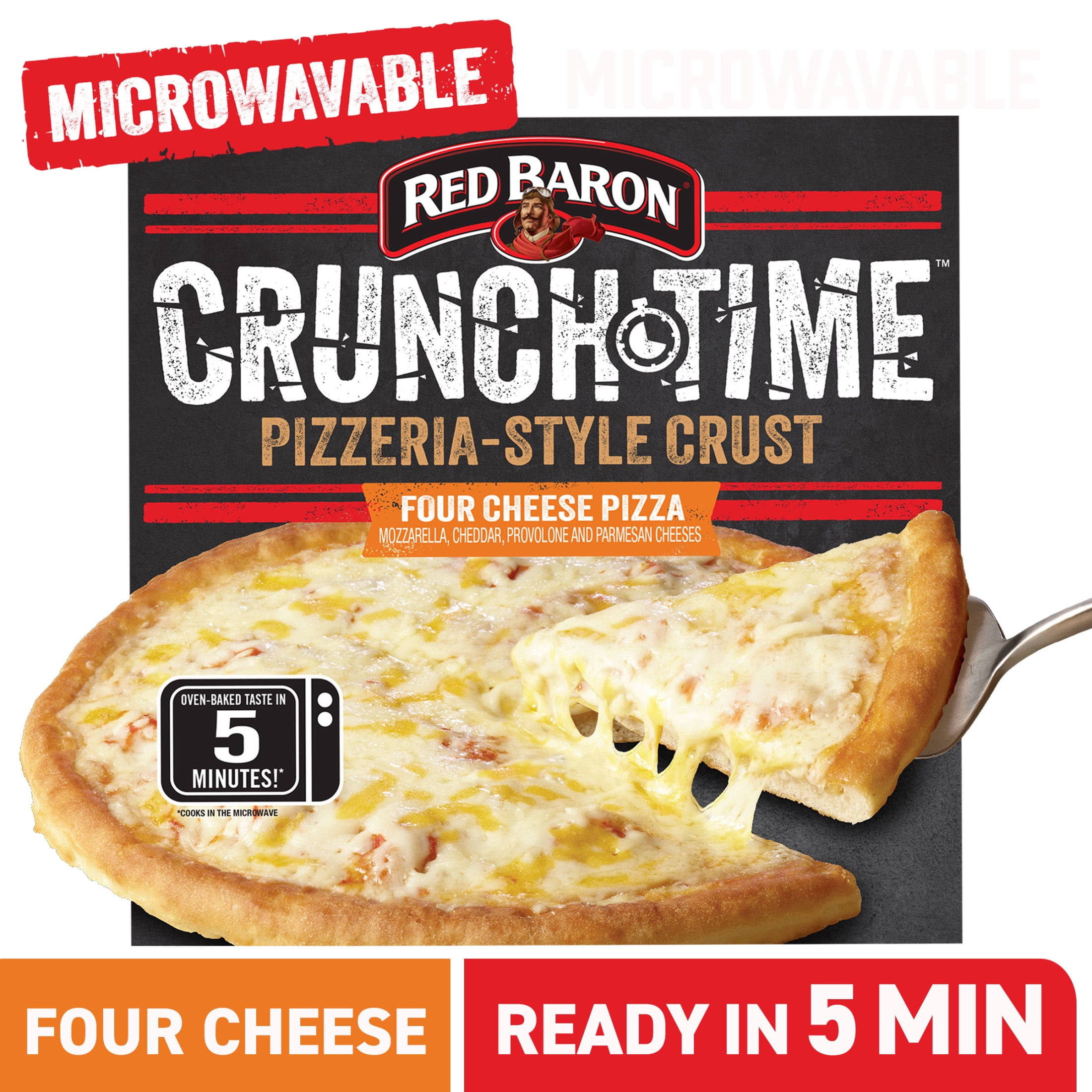 Red Baron CRUNCHTIME Four Cheese Frozen Microwave Pizza, 14.9 oz