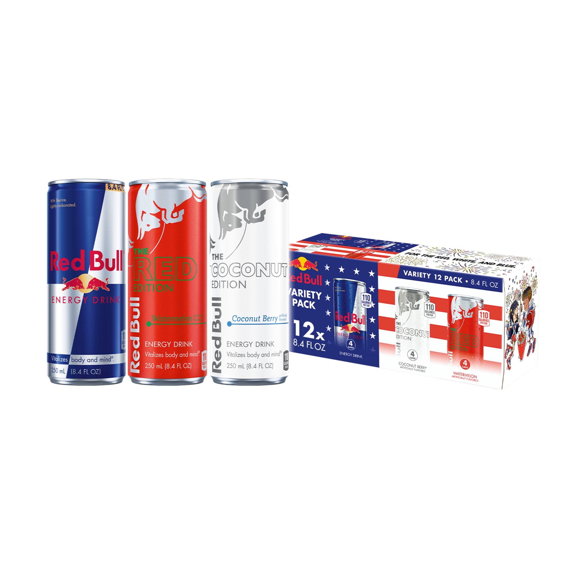 Red Bull Energy Drink Summer Celebration Variety Pack, with 80mg Caffeine, Taurine& BVitamins, 8.4 fl. oz.