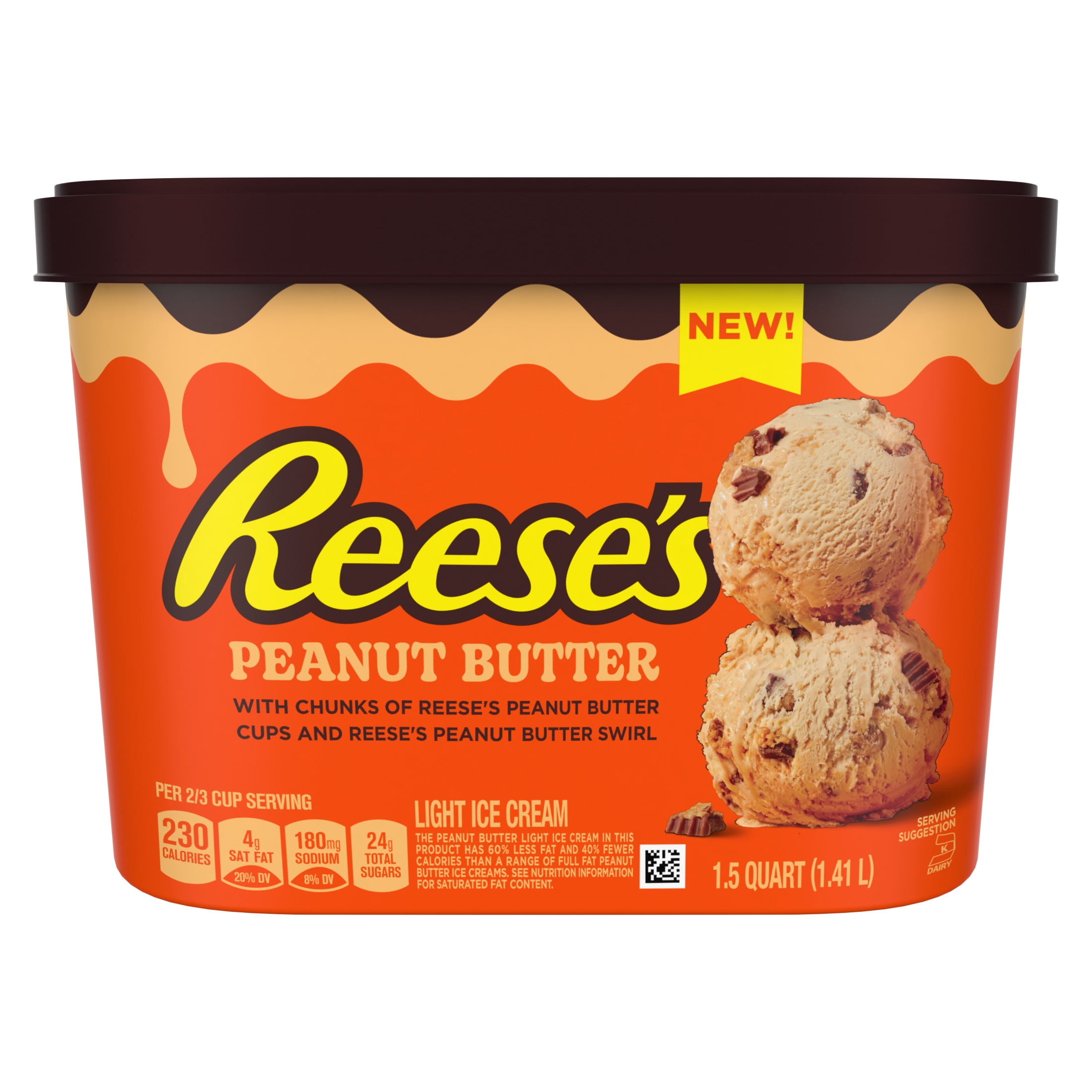 Reese's Peanut Butter Light Ice Cream Frozen Desserts, 1.5 Qt