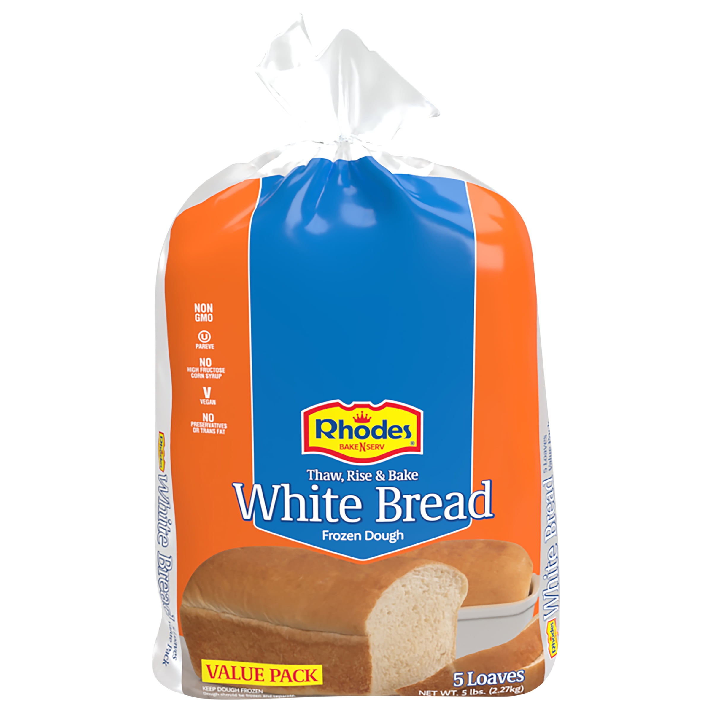 Rhodes Bake-N-Serv, White Bread Dough, 5 Loaves, 5lbs Bag