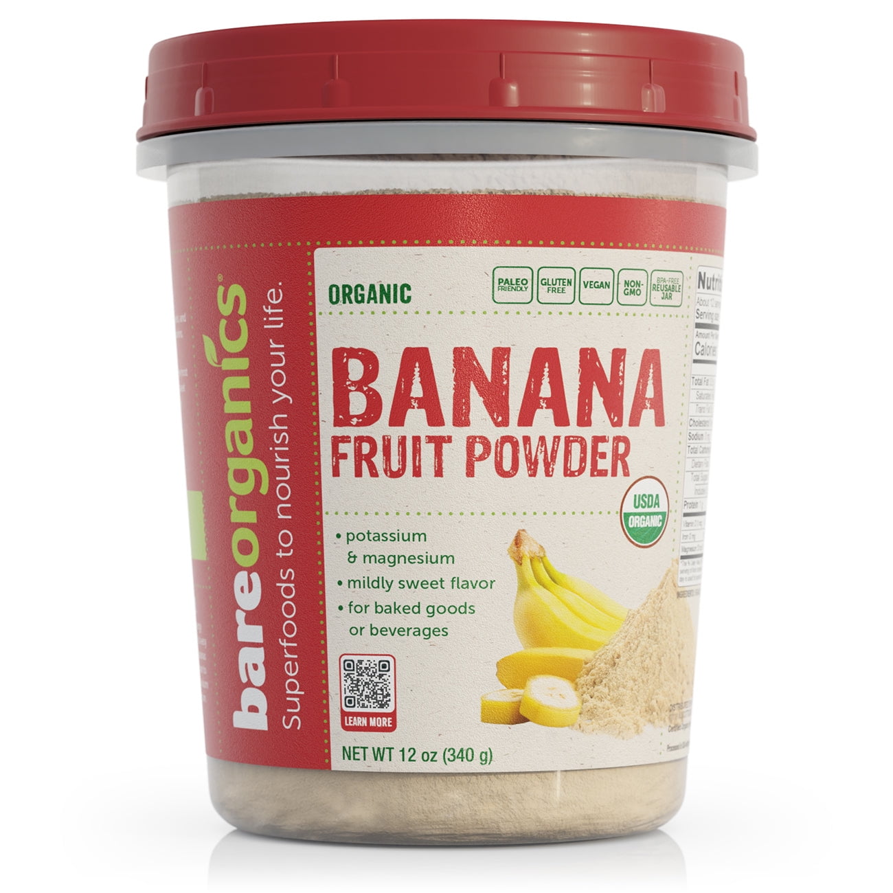 Ripe Banana Powder (USDA Organic), 12 Oz