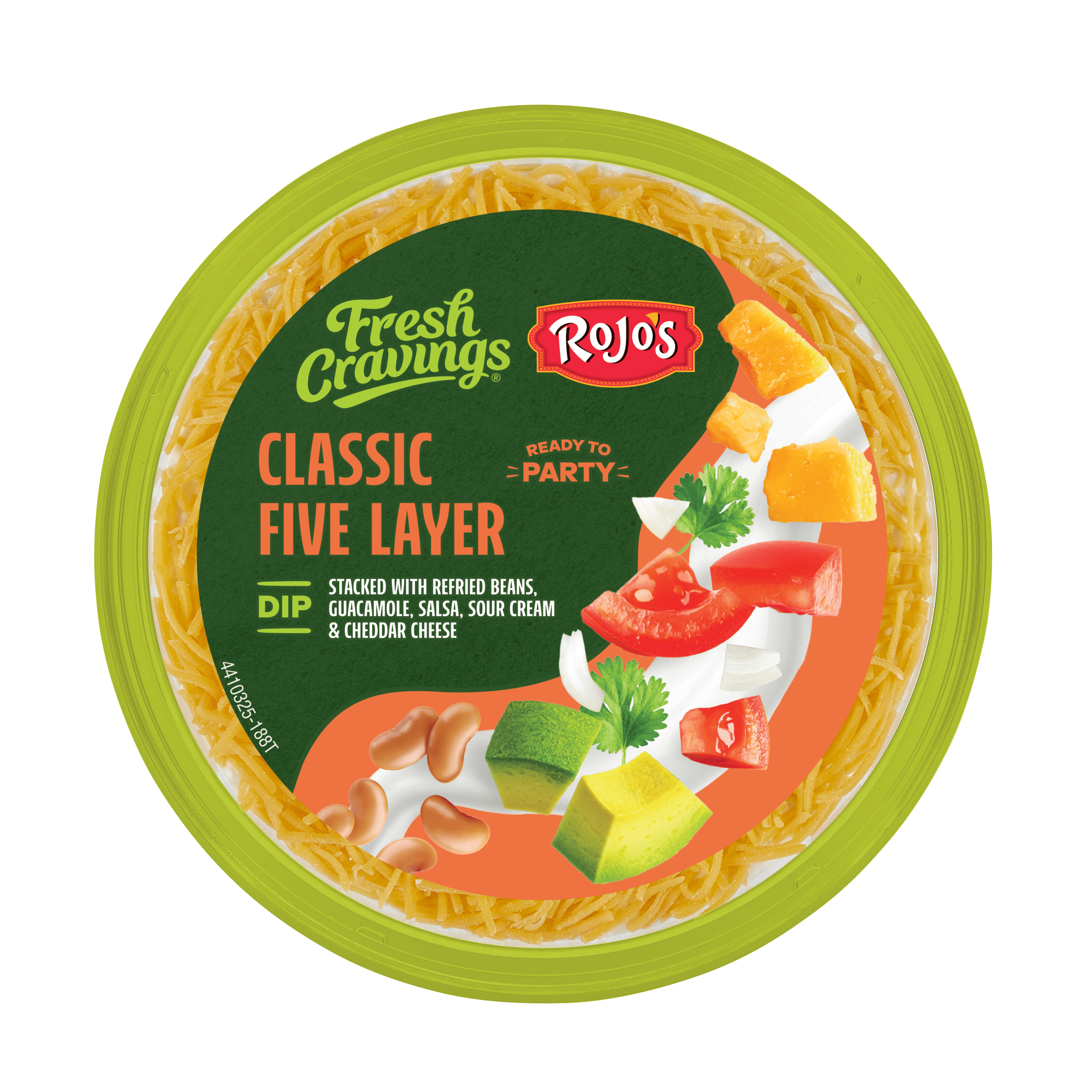 Rojo's Classic 5 Layer Dip, 1 - 28oz, Refrigerated, Contains Milk