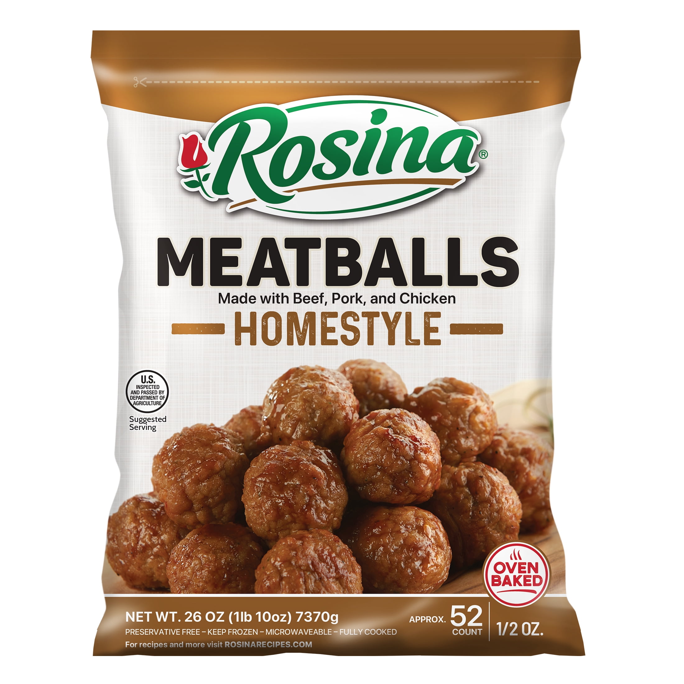 Rosina Homestyle Meatball, 26 oz Bag (Frozen)