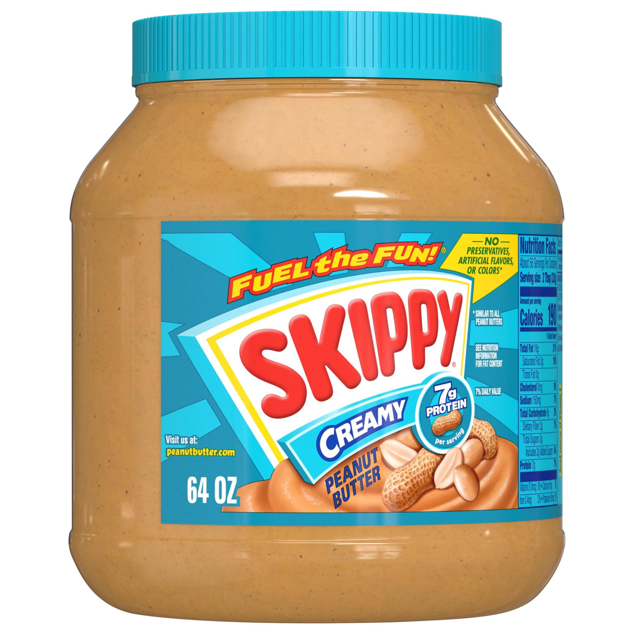 SKIPPY Peanut Butter, Creamy, 7 g Protein Per Serving, Shelf-Stable, 64 oz Plastic Jar