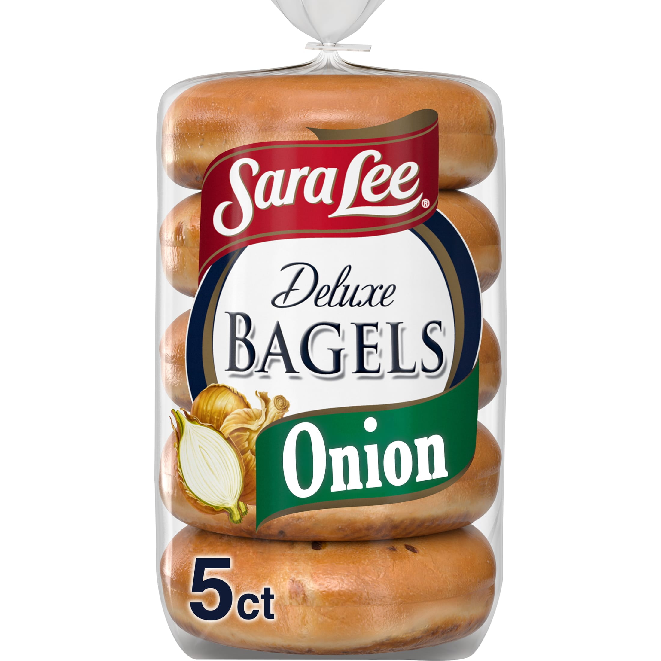 Sara Lee Deluxe Onion Bagels, 5 count, 15 oz