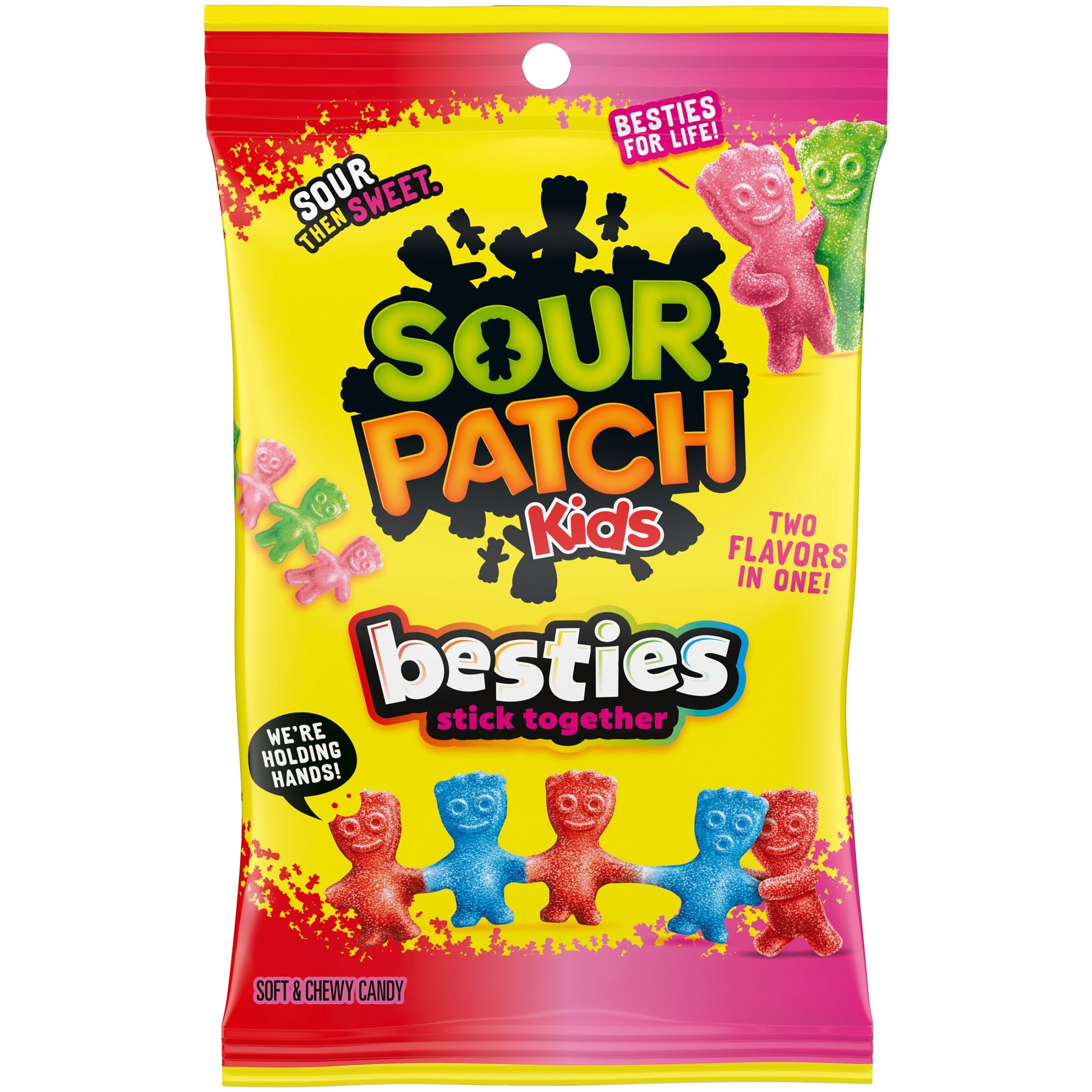 SOUR PATCH KIDS Besties 2 Flavors in 1 Soft & Chewy Gummy Candy, 7.17 oz