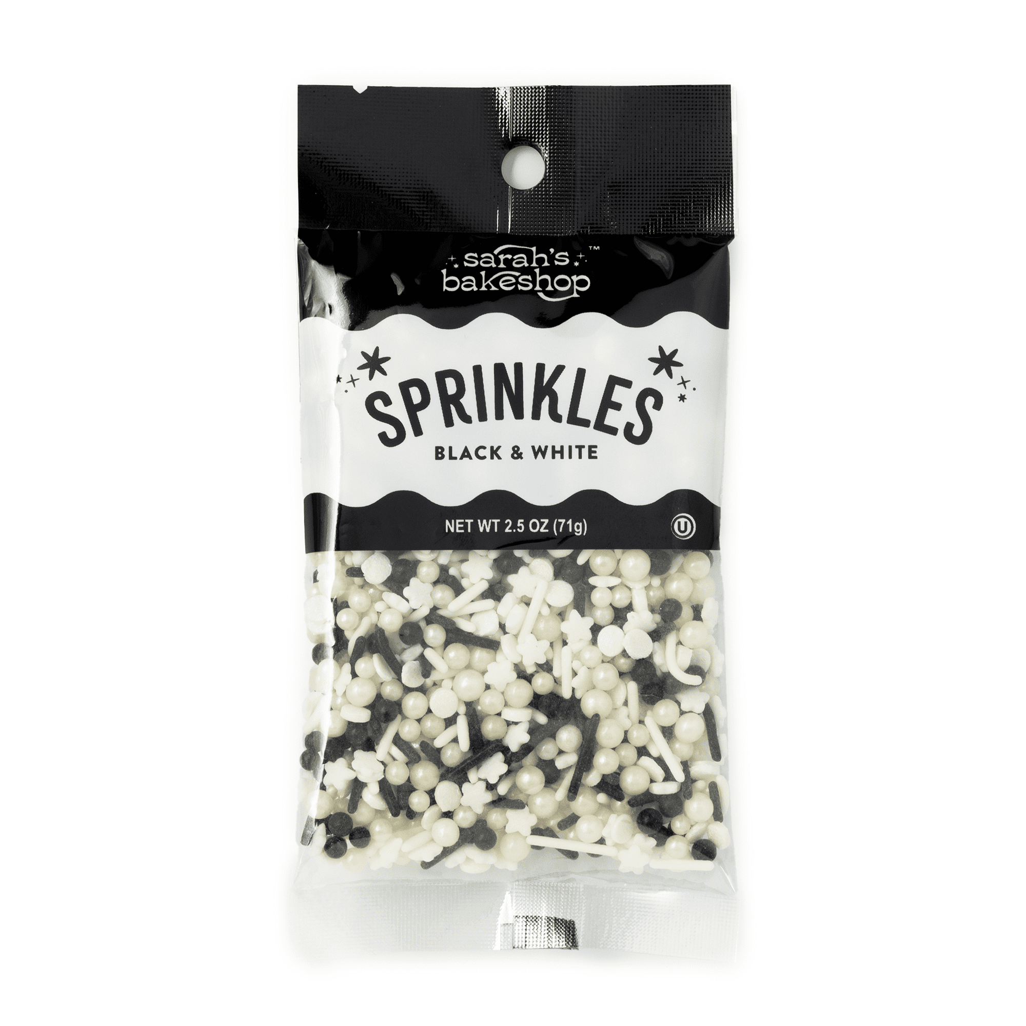 Sarah's Bakeshop Sprinkle Bag Black White 2.5oz