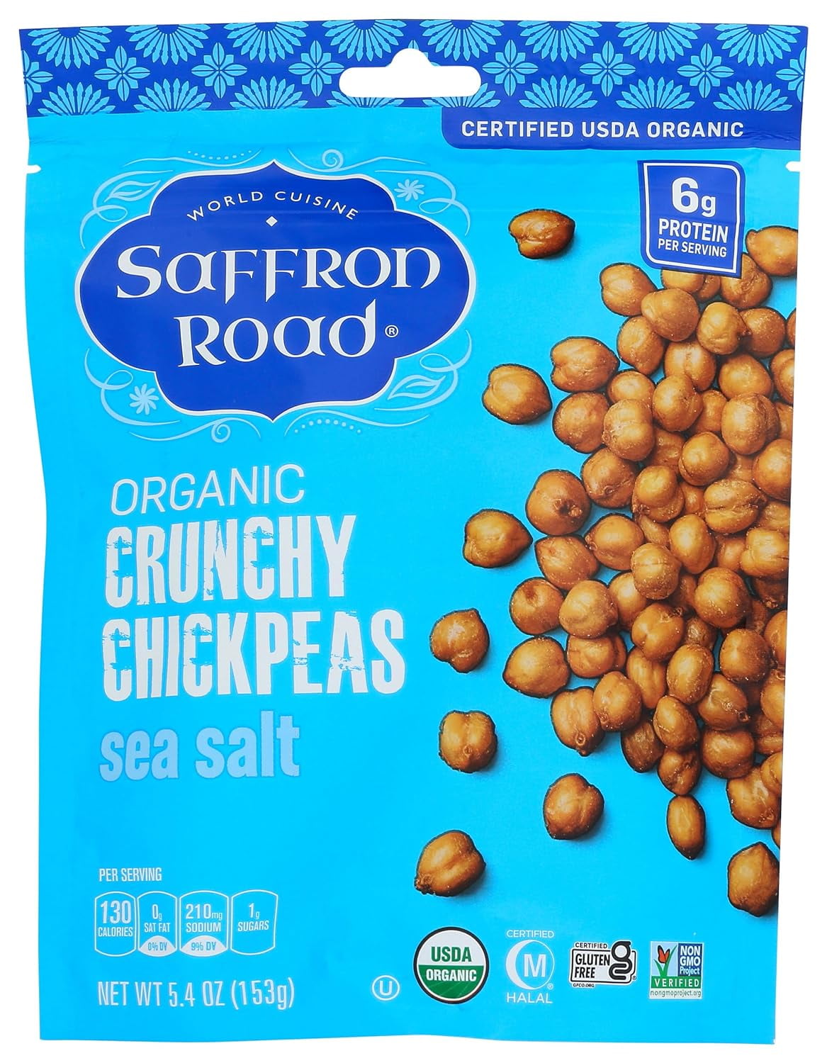 Saffron Road Crunchy Chickpeas Sea Salt, 6 Oz