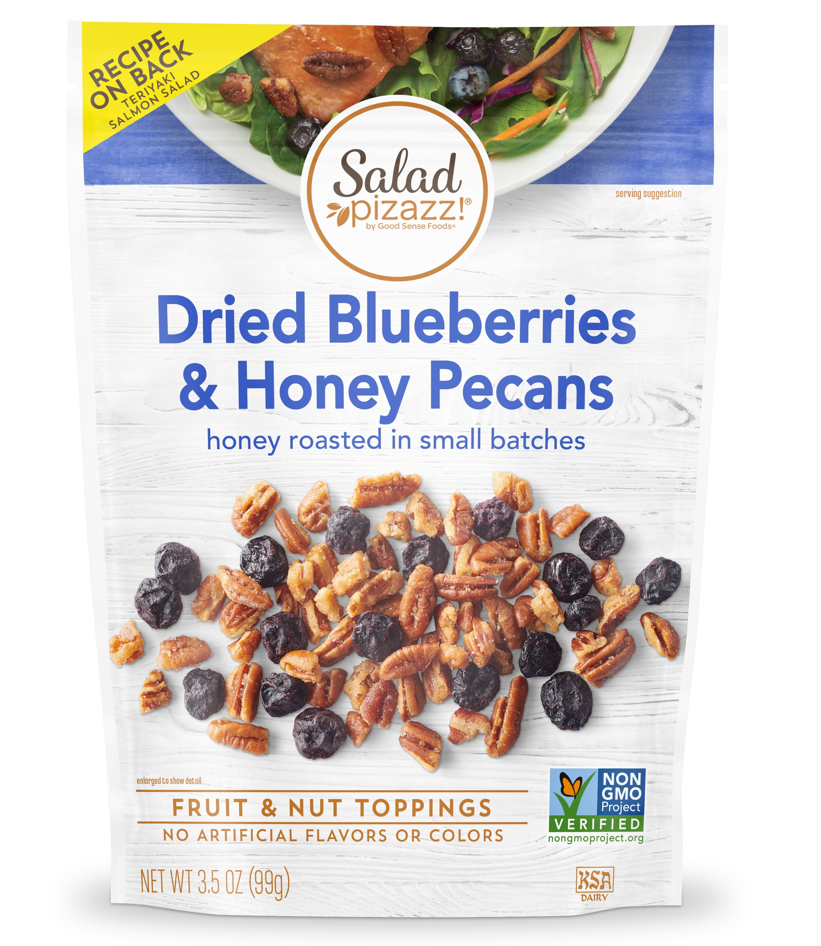 Salad Pizazz! Dried Blueberries and Honey Pecans Fruit & Nut Topping, 3.5 oz Bag