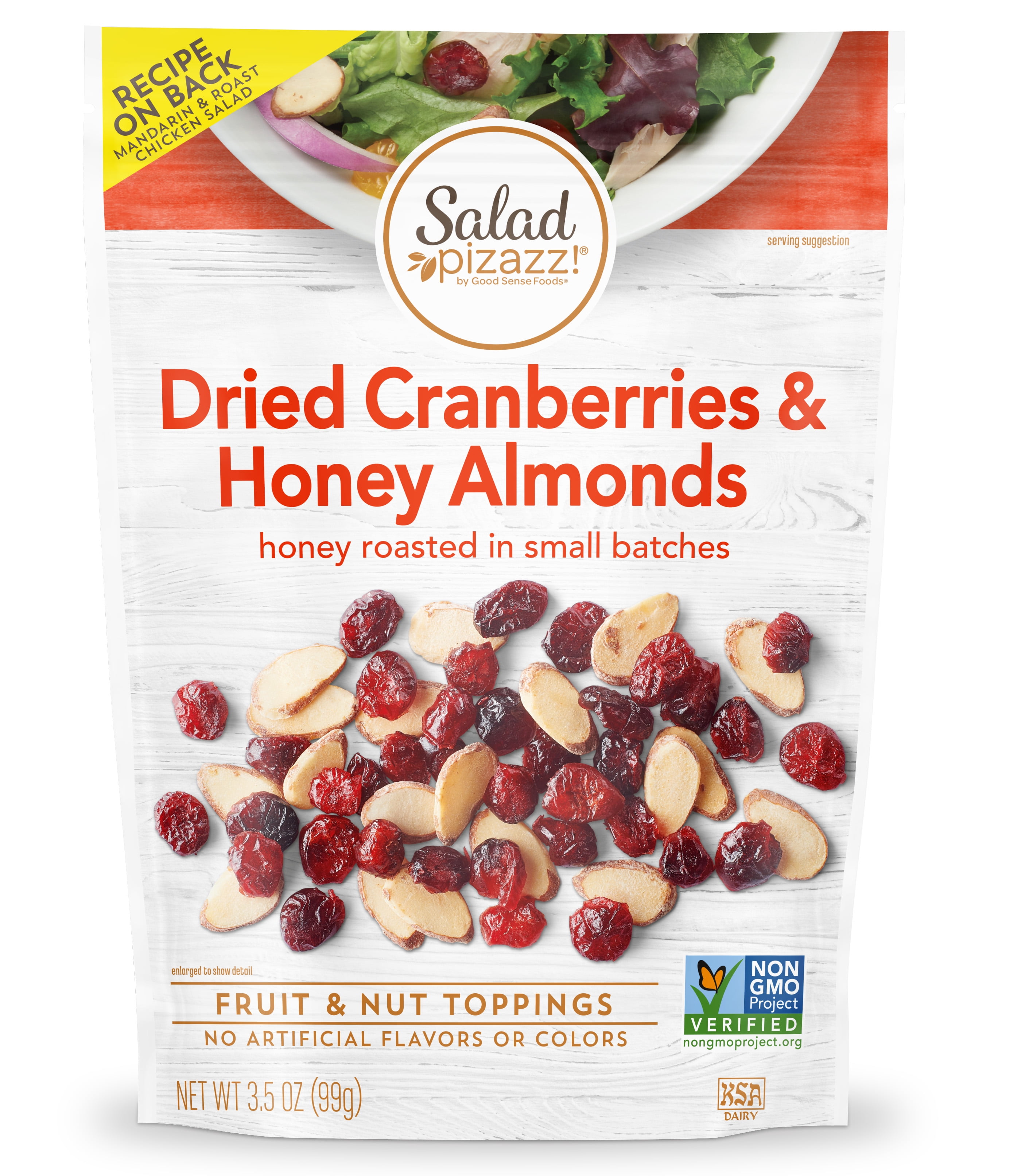 Salad Pizazz! Dried Cranberries & Honey Almonds Fruit & Nut Topping, 3.5 oz, No Artificial Flavors or Colors