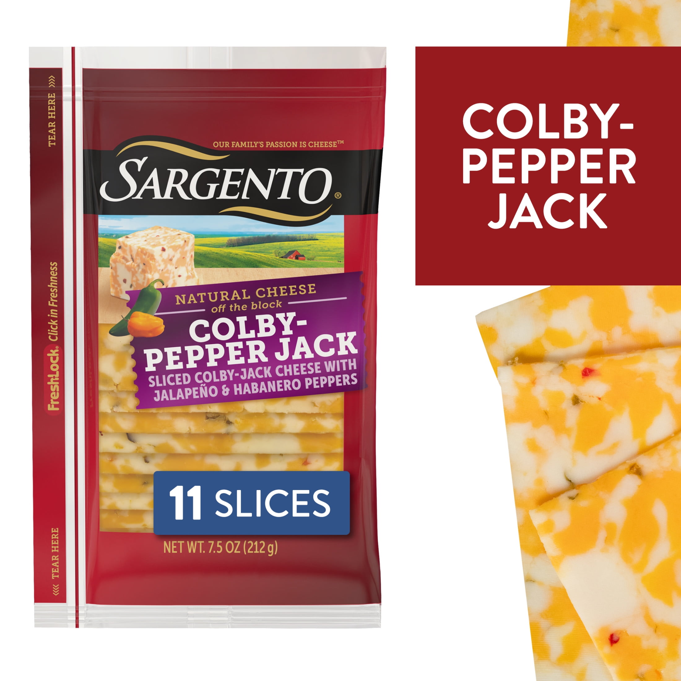 Sargento Colby-Pepper Jack Sliced Cheese, 11 Slices