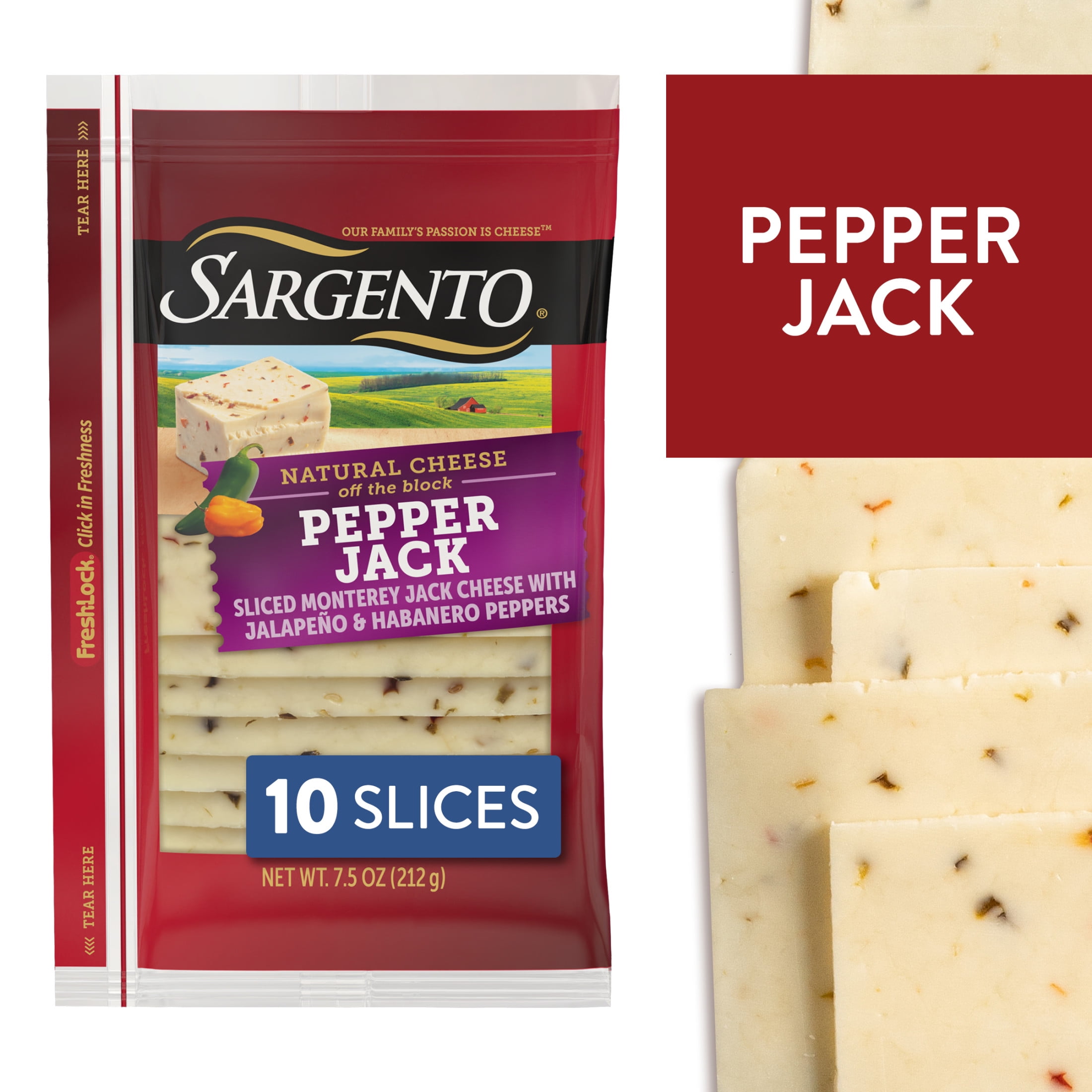 Sargento Pepper Jack Sliced Cheese, 10 slices