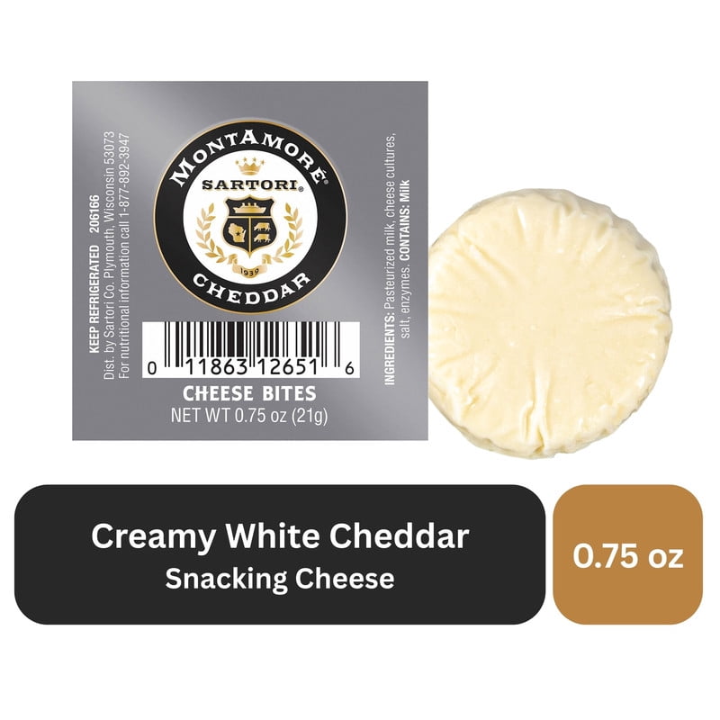 Sartori MontAmor Grab and Go Cheese Bite, Snacking, 0.75 oz, 1 Count (Refrigerated)