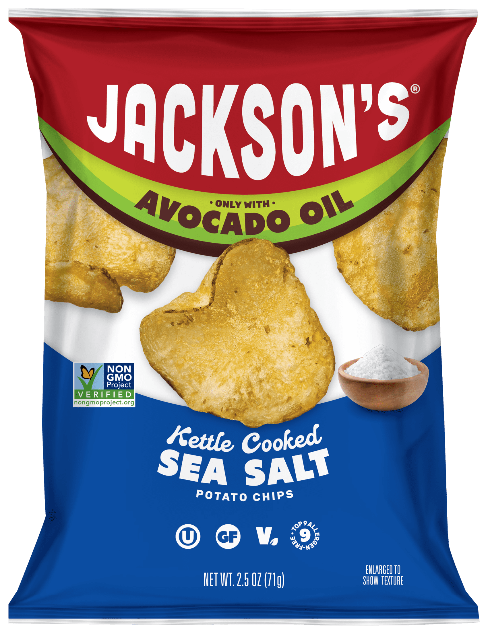 Jackson's Sea Salt Classic Kettle Potato Chip Avocado Oil, 2.5 oz