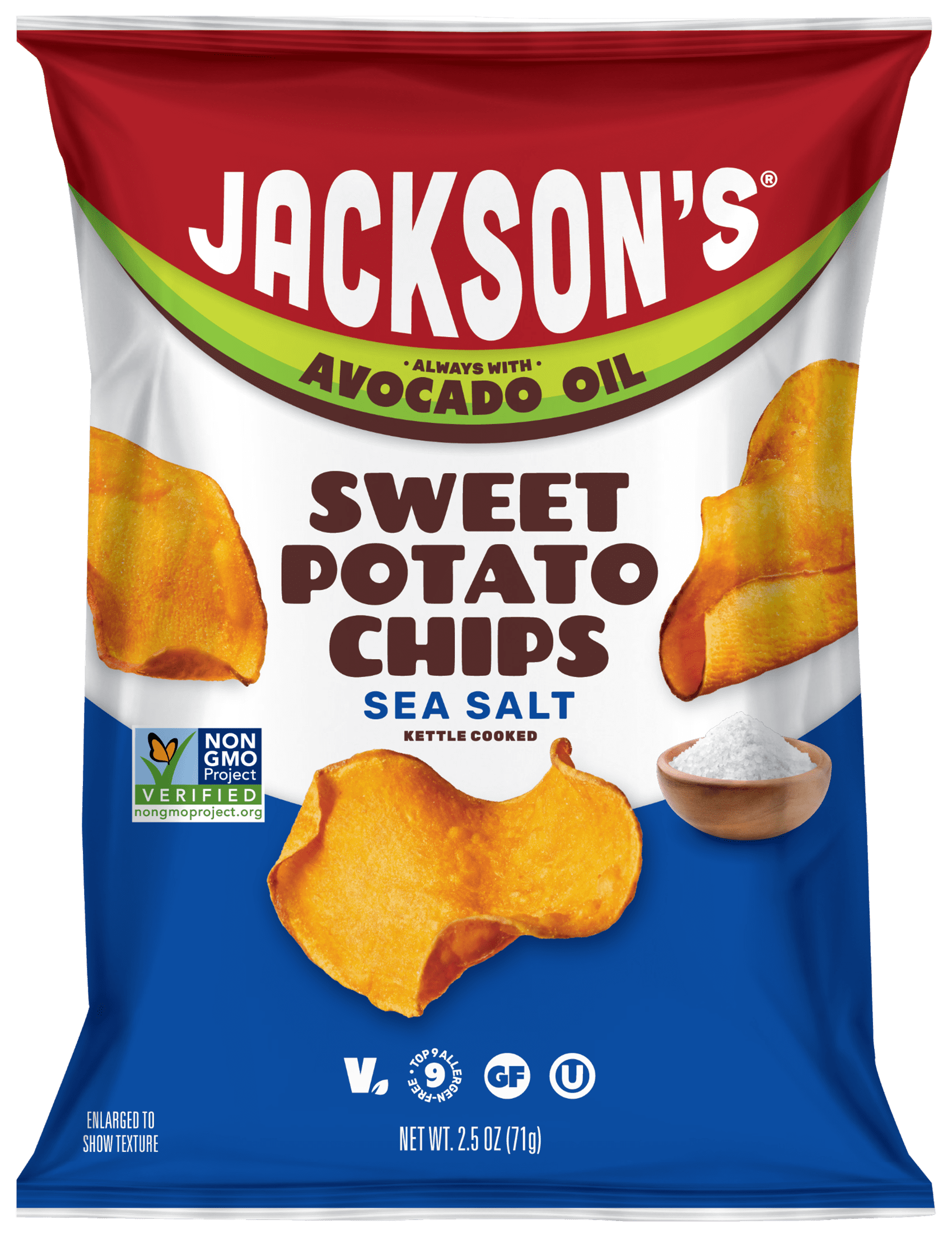 Jackson's Sea Salt Sweet Potato Chips Avocado Oil, 2.5 oz