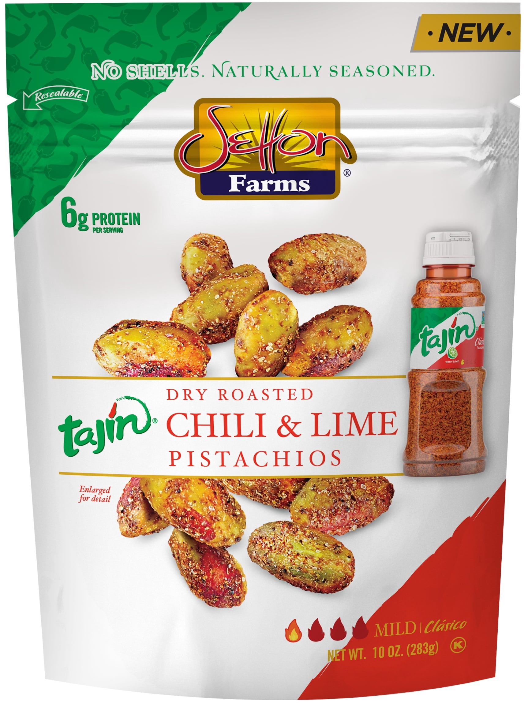 Setton Farms Tajin Chili Lime, No Shell Pistachios, 10 Oz Bag