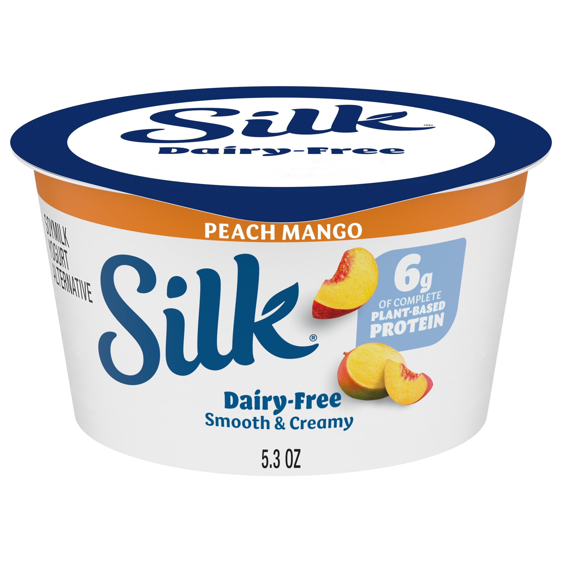 Silk Dairy Free, Peach Mango Plant Based, Soy Milk Yogurt Alternative Container, 5.3 oz