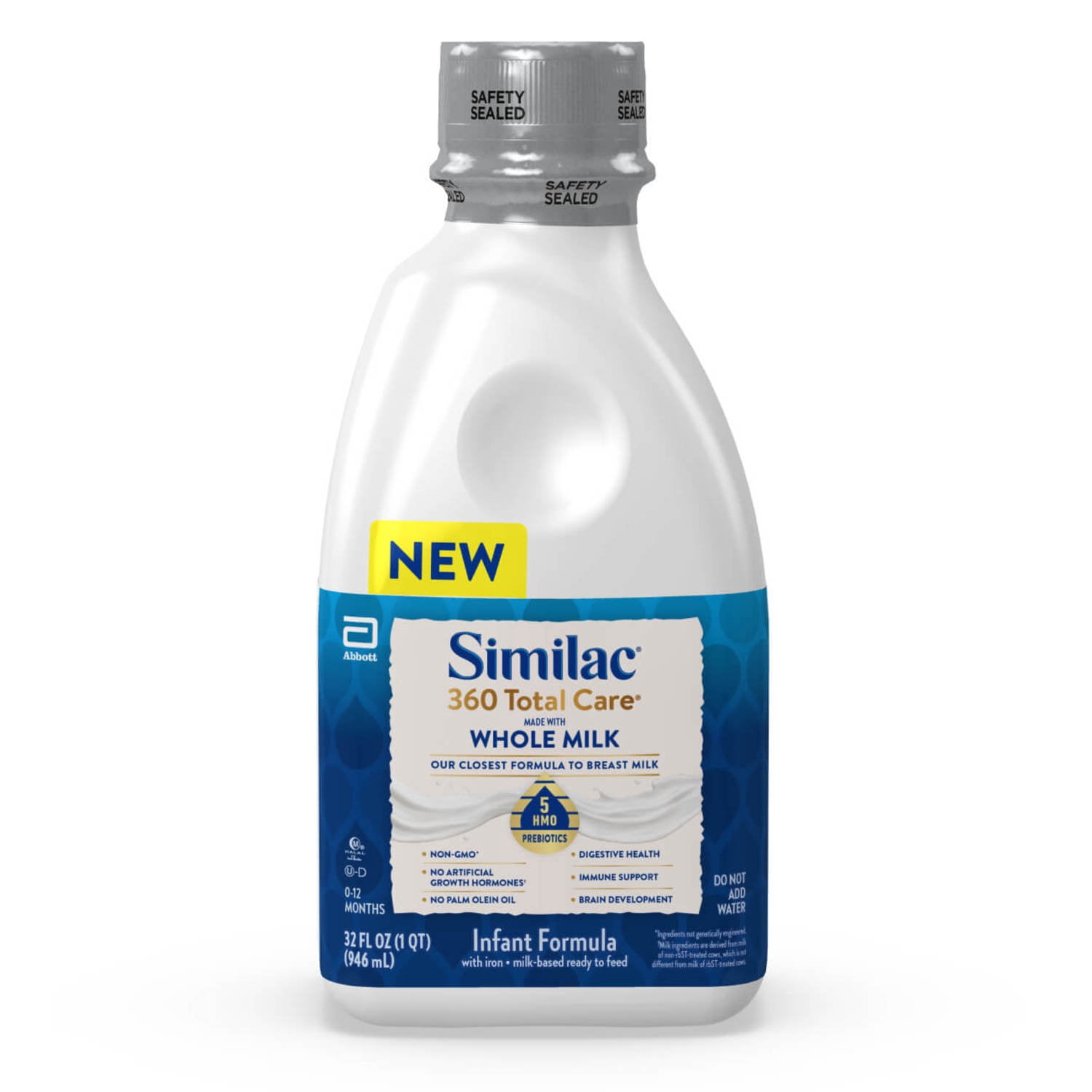 Similac 360 Total Care Made With Whole Milk Ready-to-Feed Baby Formula, 32-fl-oz Bottle, Pack of 1
