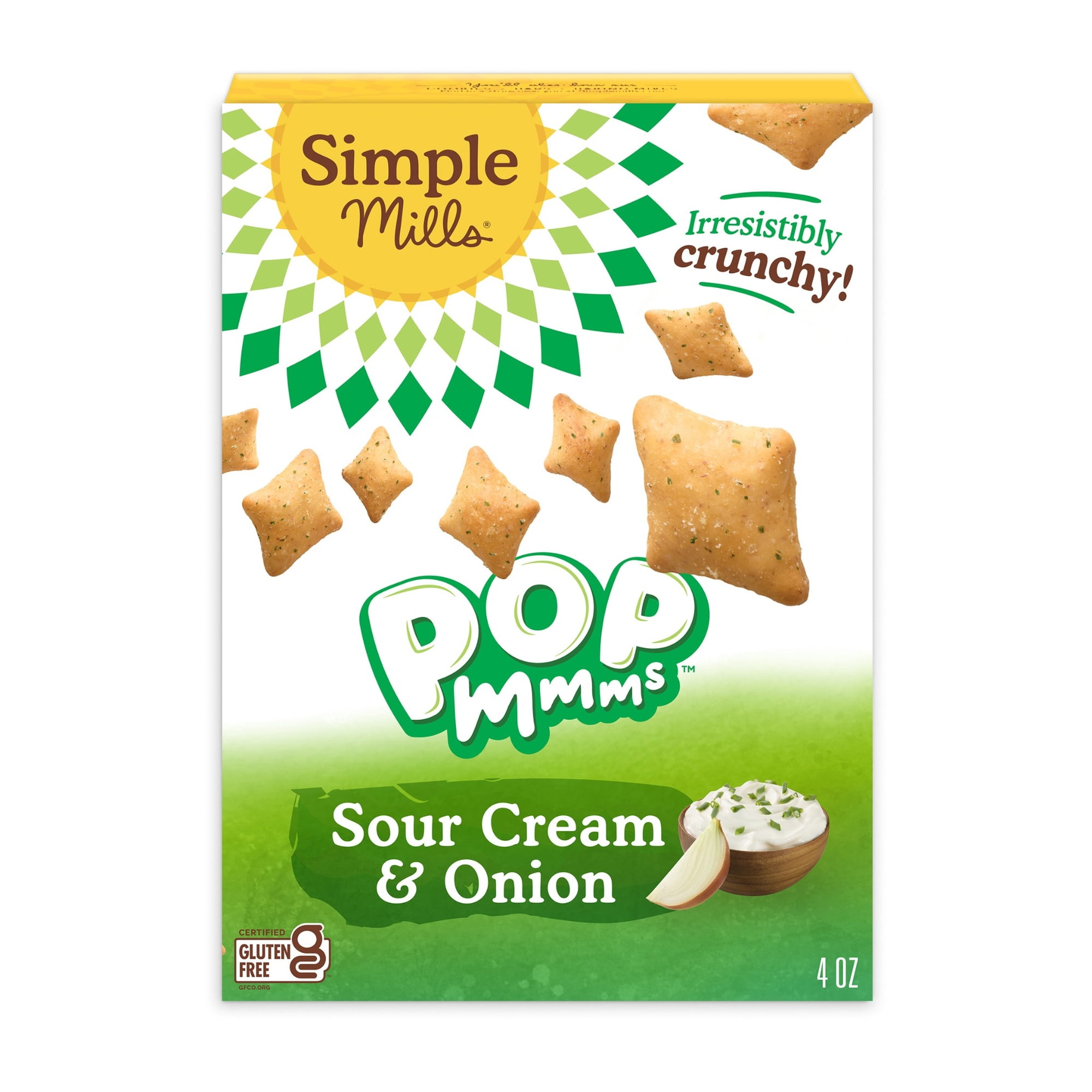 Simple Mills Pop Mmms Sour Cream and Onion Baked Snack Crackers, 4 oz