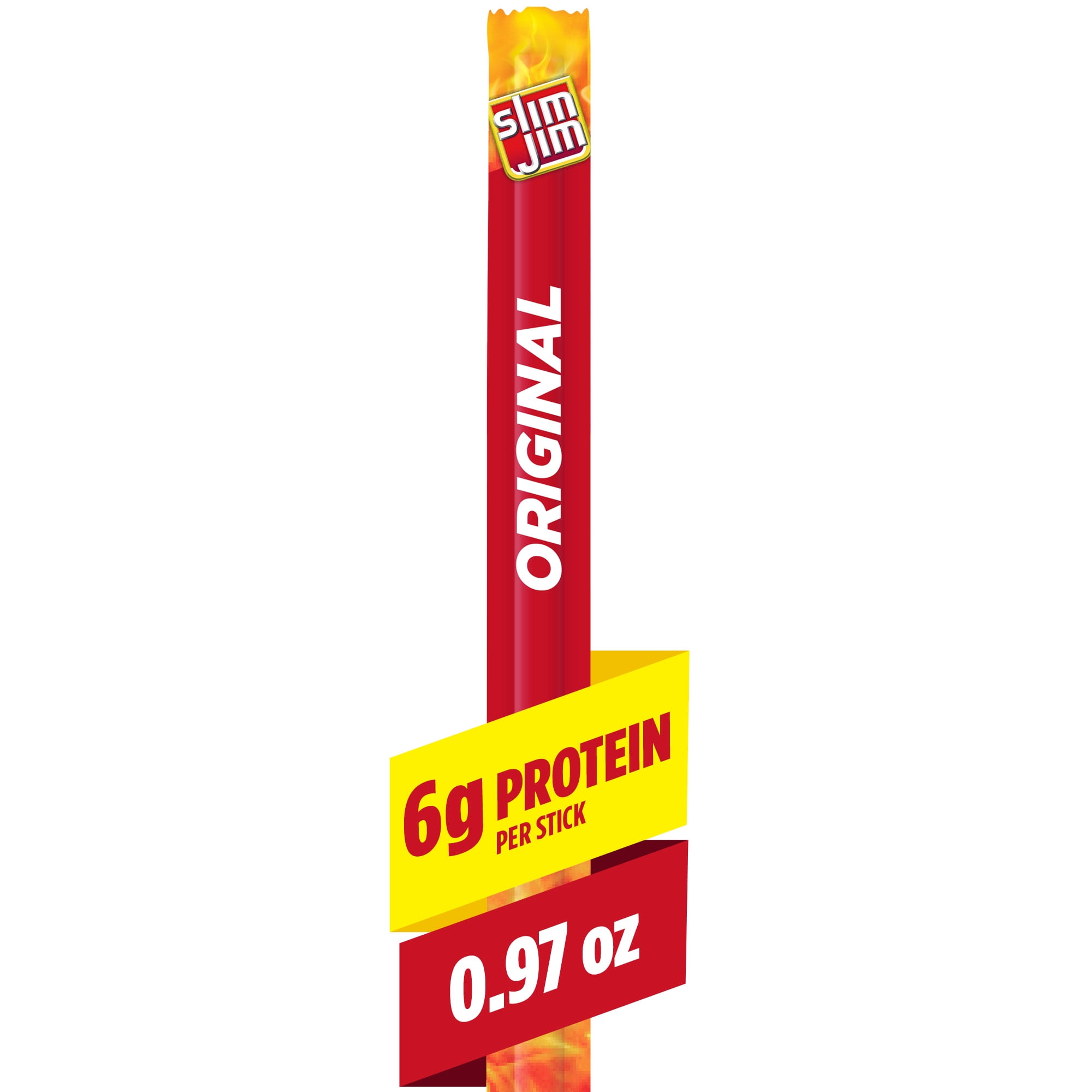 Slim Jim Giant Smoked Jerky Sticks, Original Flavor, 6g Protein per Serving, 0.97 oz.