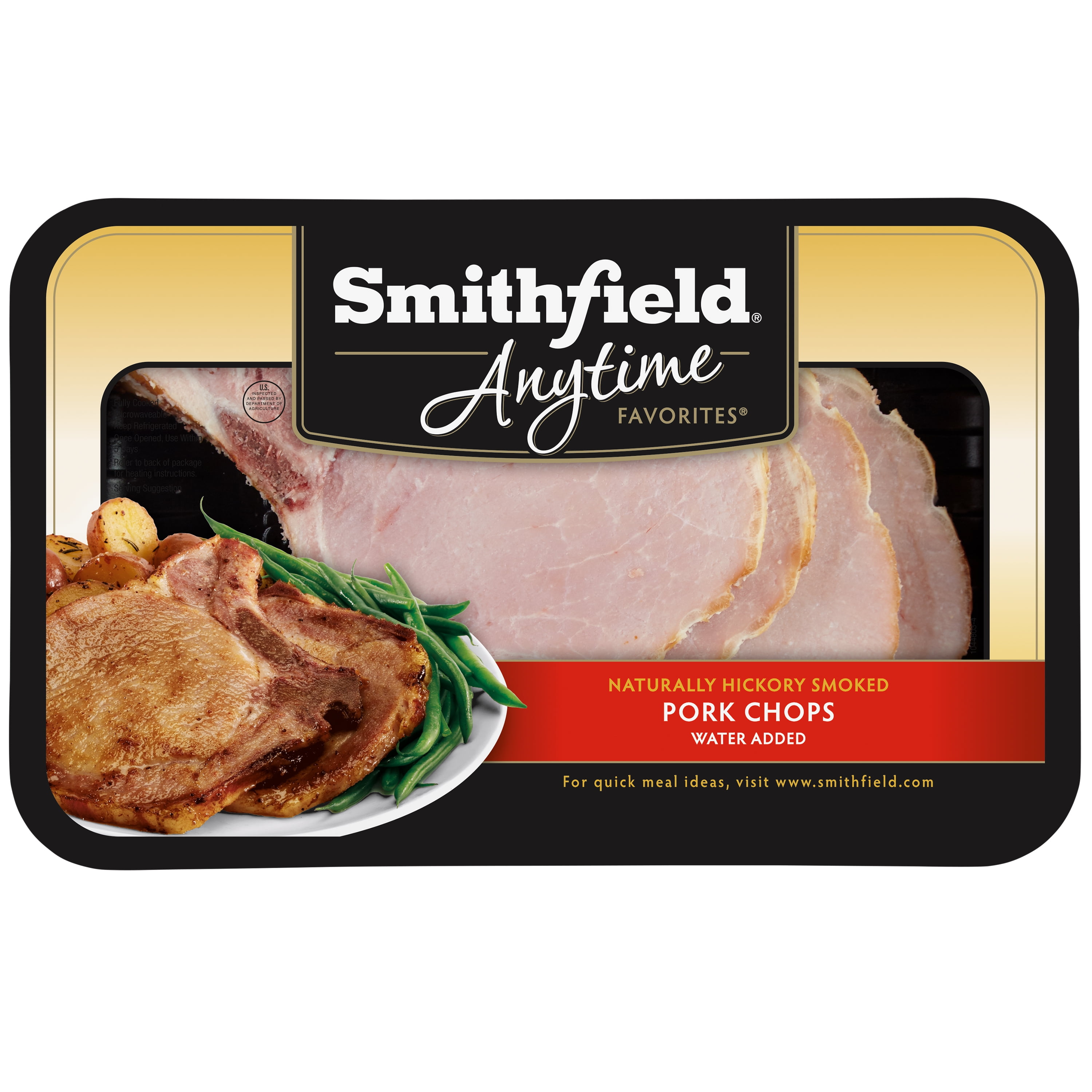 Smithfield, Cooked Bone in Hickory Smoked Pork Chops, 0.9-1.64 lb