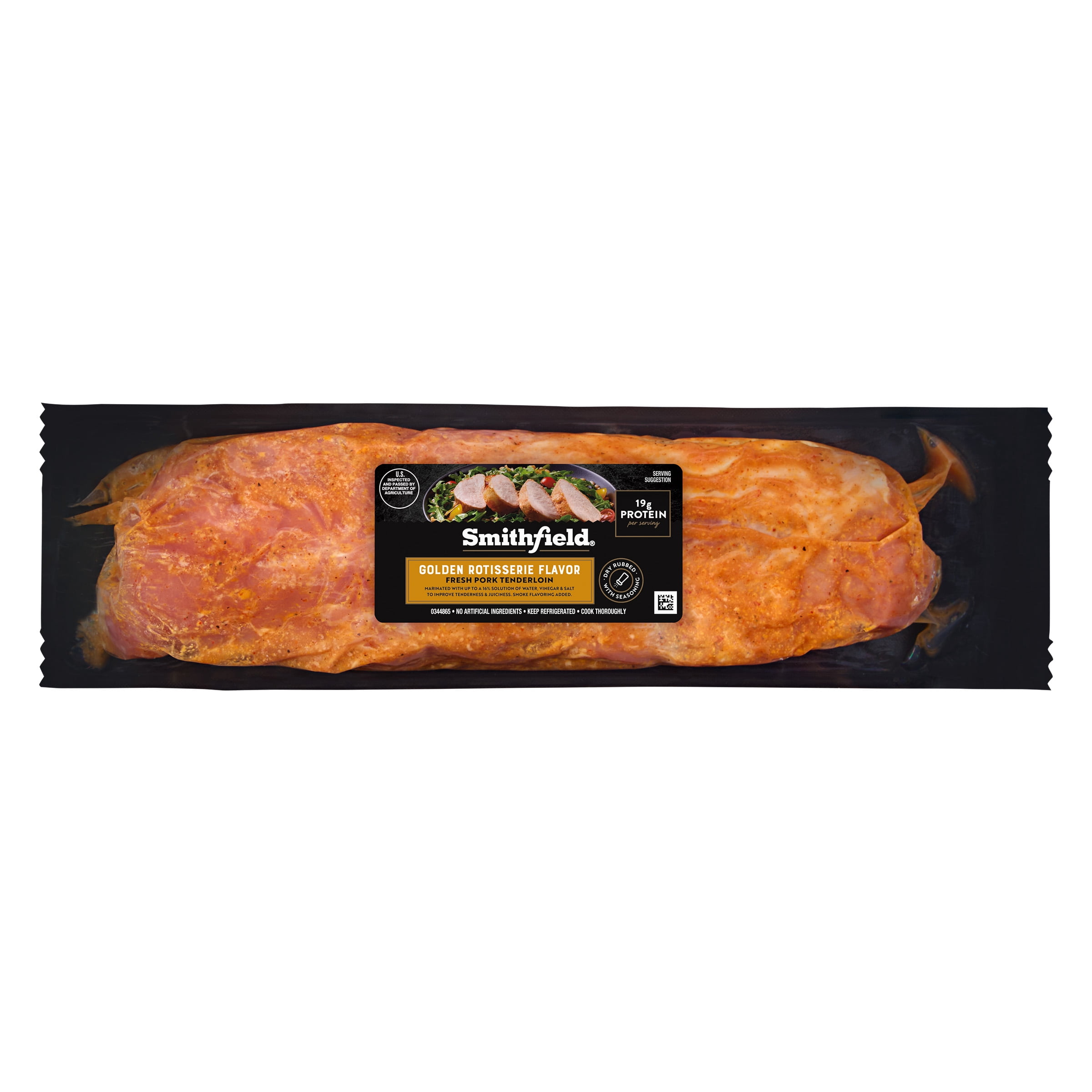 Smithfield Slow Roasted Golden Rotisserie Fresh Seasoned Pork Tenderloin, 0.52 lb, 19 Grams of Protein per 4 oz Serving