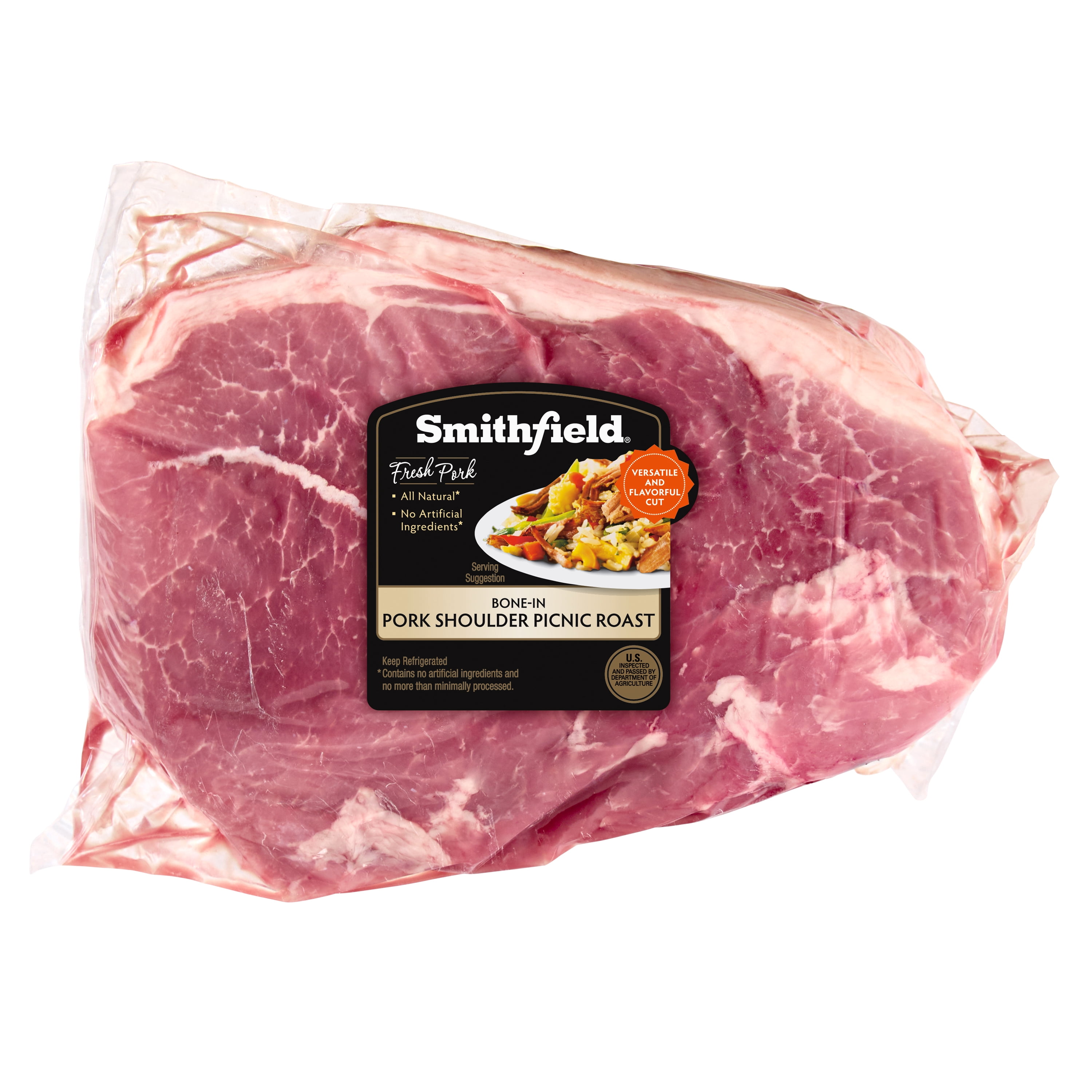 Smithfield, Pork Shoulder Half Picnic Roast Bone-in, Pork, 3.0-5.5 lb (Fresh), 22 Grams of Protein per 4 oz Serving