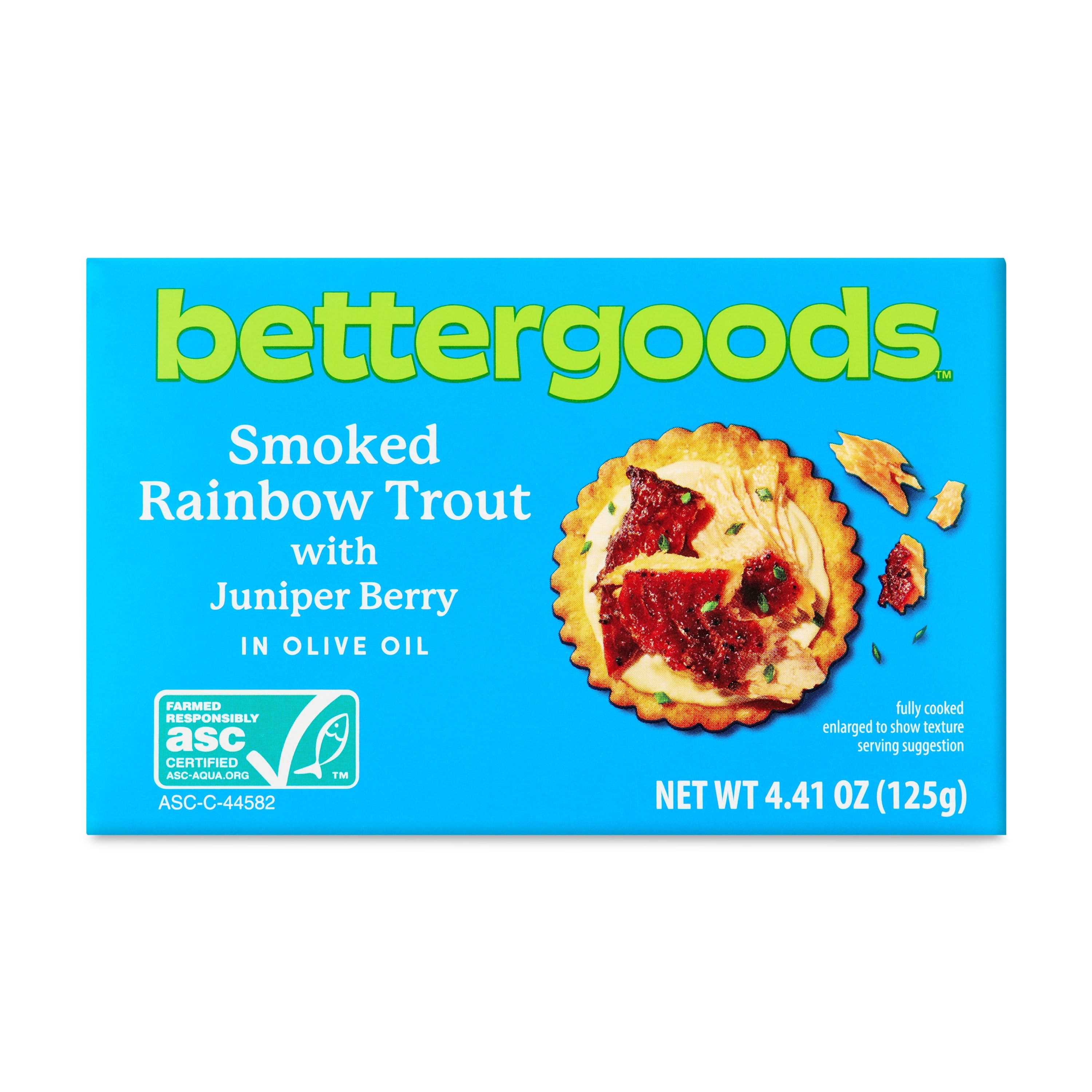 bettergoods Smoked Rainbow Trout with Juniper Berry in Olive Oil, 4.41 oz