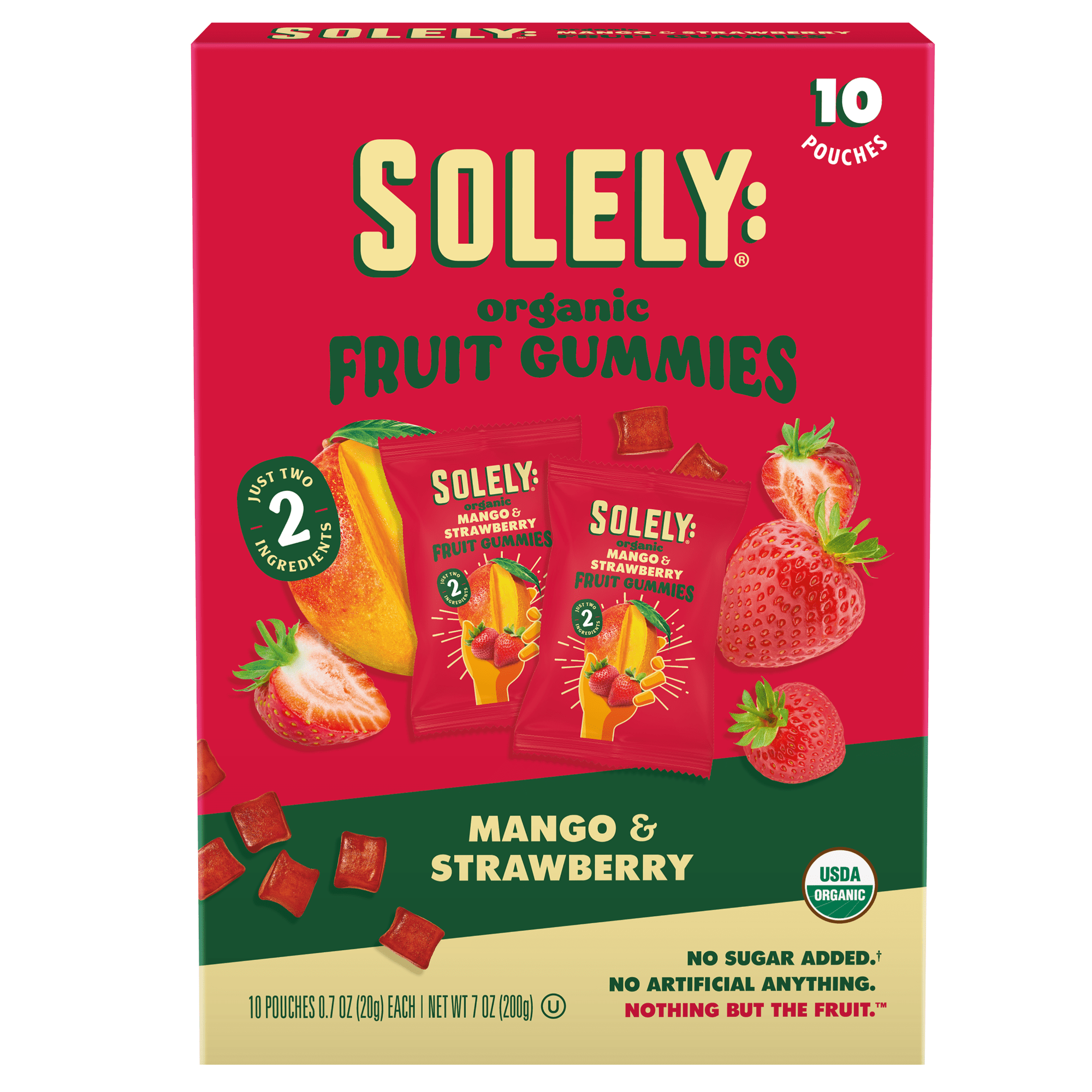 Solely Organic Mango and Strawberry Fruit Gummies, 0.7 oz (10 Count)
