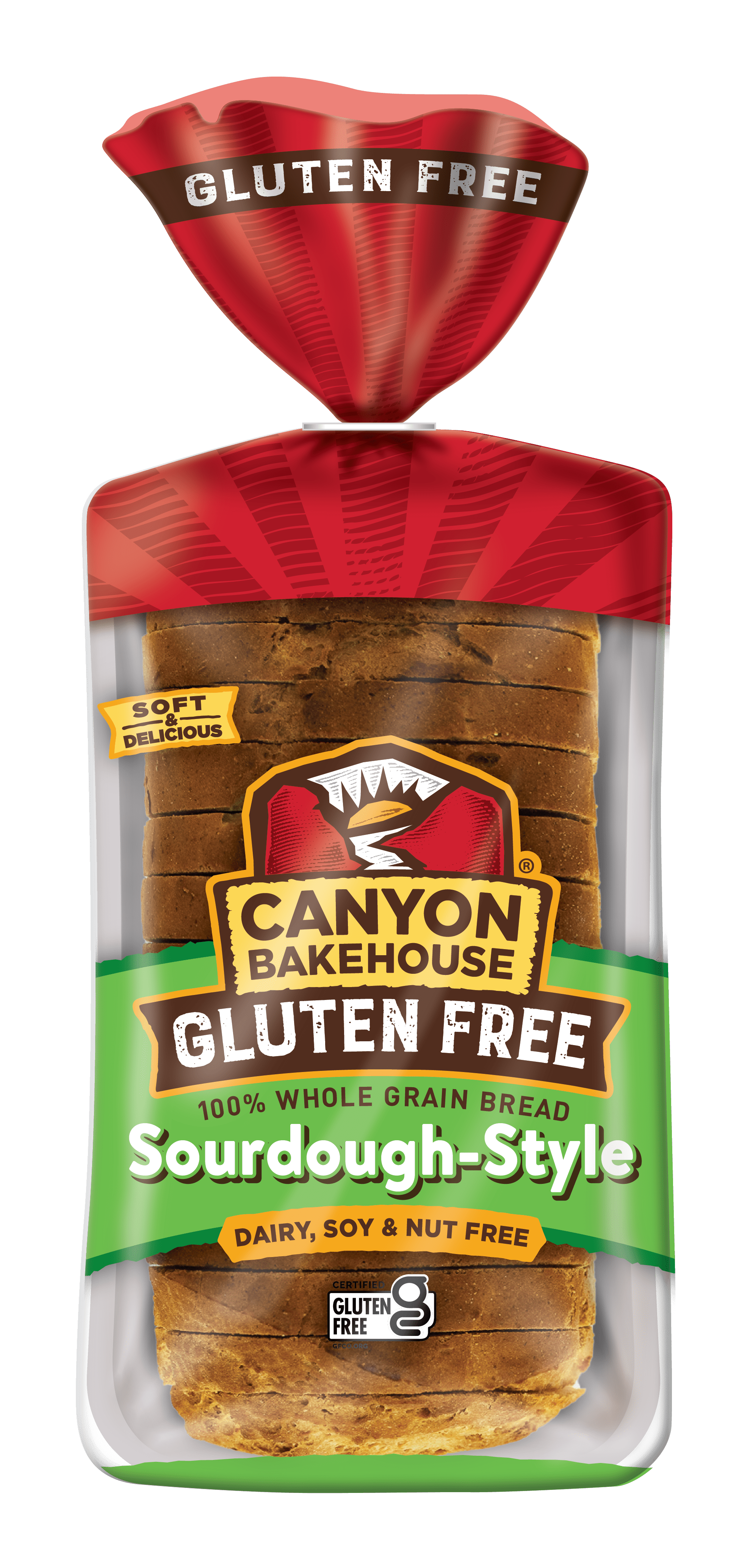 Canyon Bakehouse Gluten Free Sourdough-Style Bread, Whole Grain Gluten Free Bread, Fresh,15 oz Loaf
