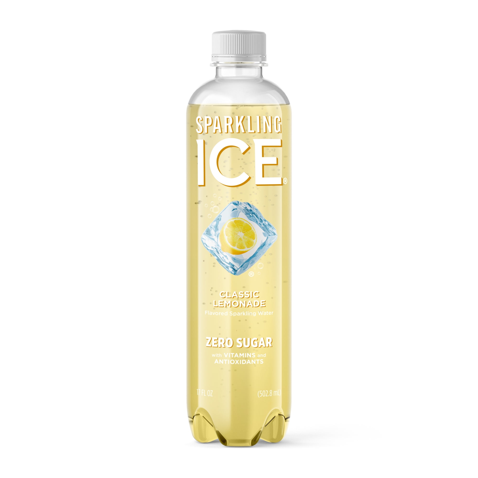 Sparkling Ice Naturally Flavored Sparkling Water, Classic Lemonade 17 fl oz No Sugar, Antioxidants & Vitamins, Refreshing Beverage