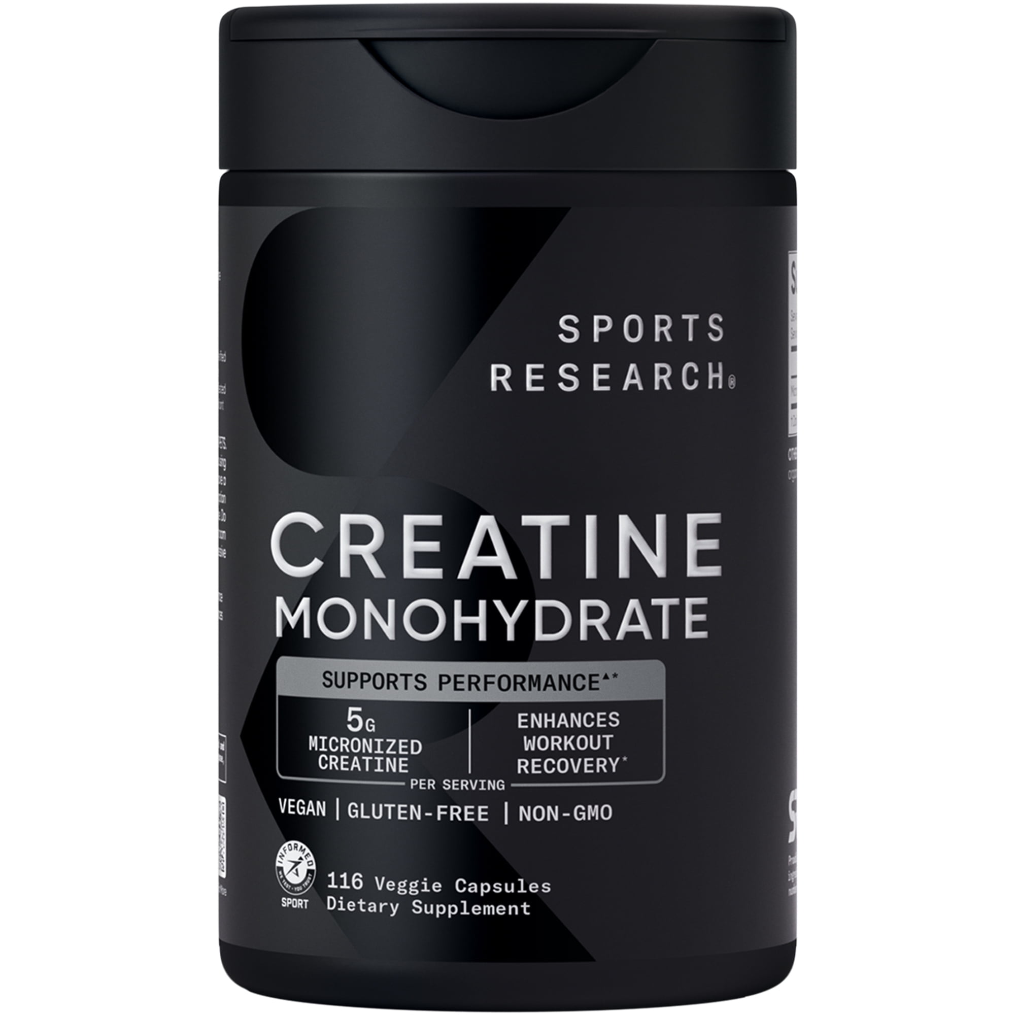 Sports Research Creatine Monohydrate 5000mg (116 veggie capsules)