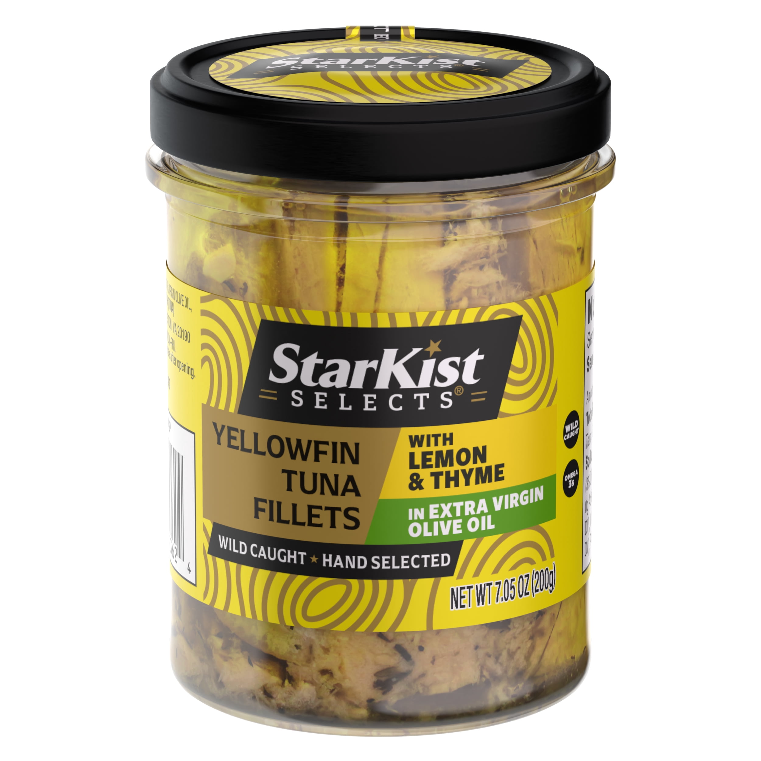 StarKist Selects Yellowfin Tuna Filets in Extra Virgin Olive Oil with Lemon & Thyme, 17g Protein, 7.05 oz Jar