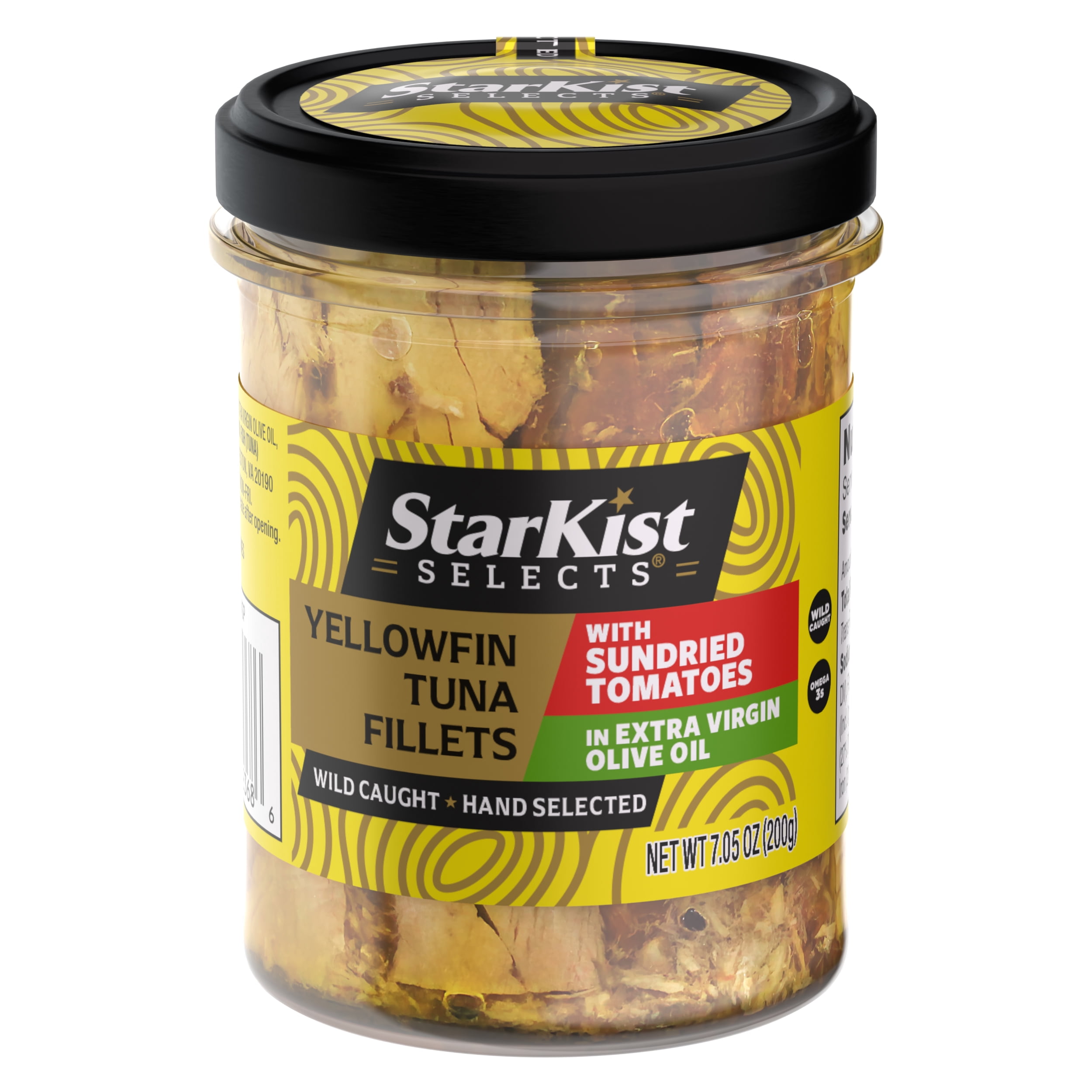 StarKist Selects Yellowfin Tuna Filets in Extra Virgin Olive Oil with Sundried Tomatoes, 15g Protein, 7.05 oz Jar