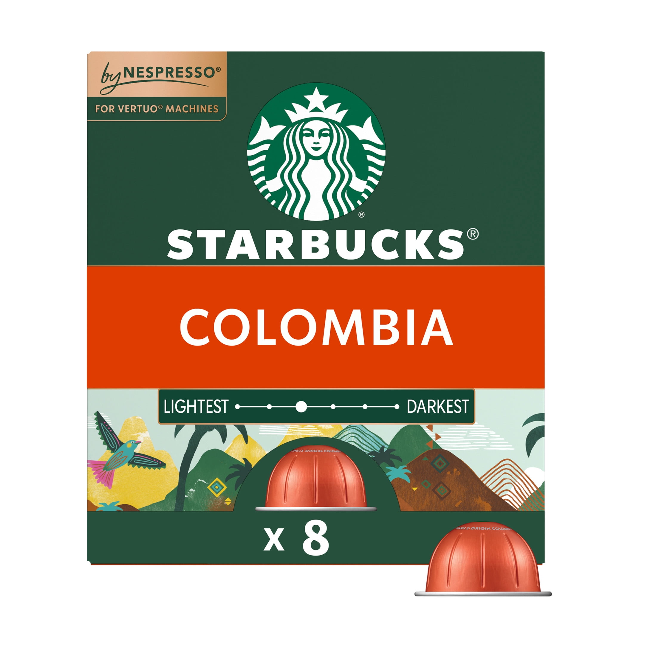 Starbucks by Nespresso Vertuo, Single-Origin Colombia, Medium Roast Nespresso Pods, 8 ct