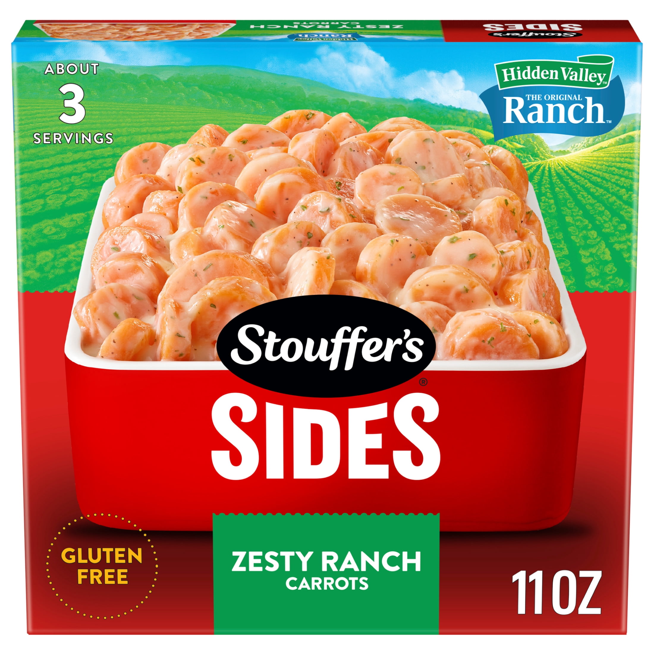 Stouffers Hidden Valley, Zesty Ranch Carrots, Side Dish, Frozen Carrots, Frozen Veggies 11 oz