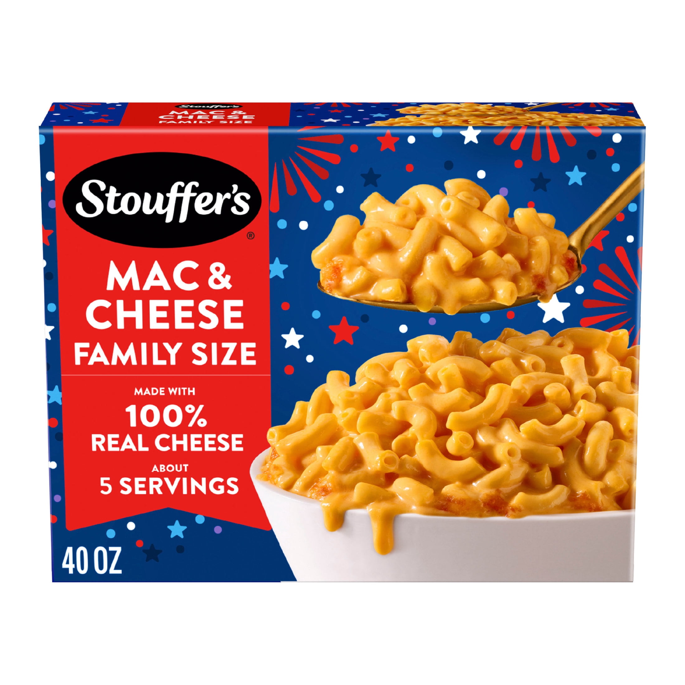 Stouffer's Mac & Cheese, Family Size Mac and Cheese, Frozen Dinner, Protein Frozen Meals, Summer Meals 40 oz (Frozen)