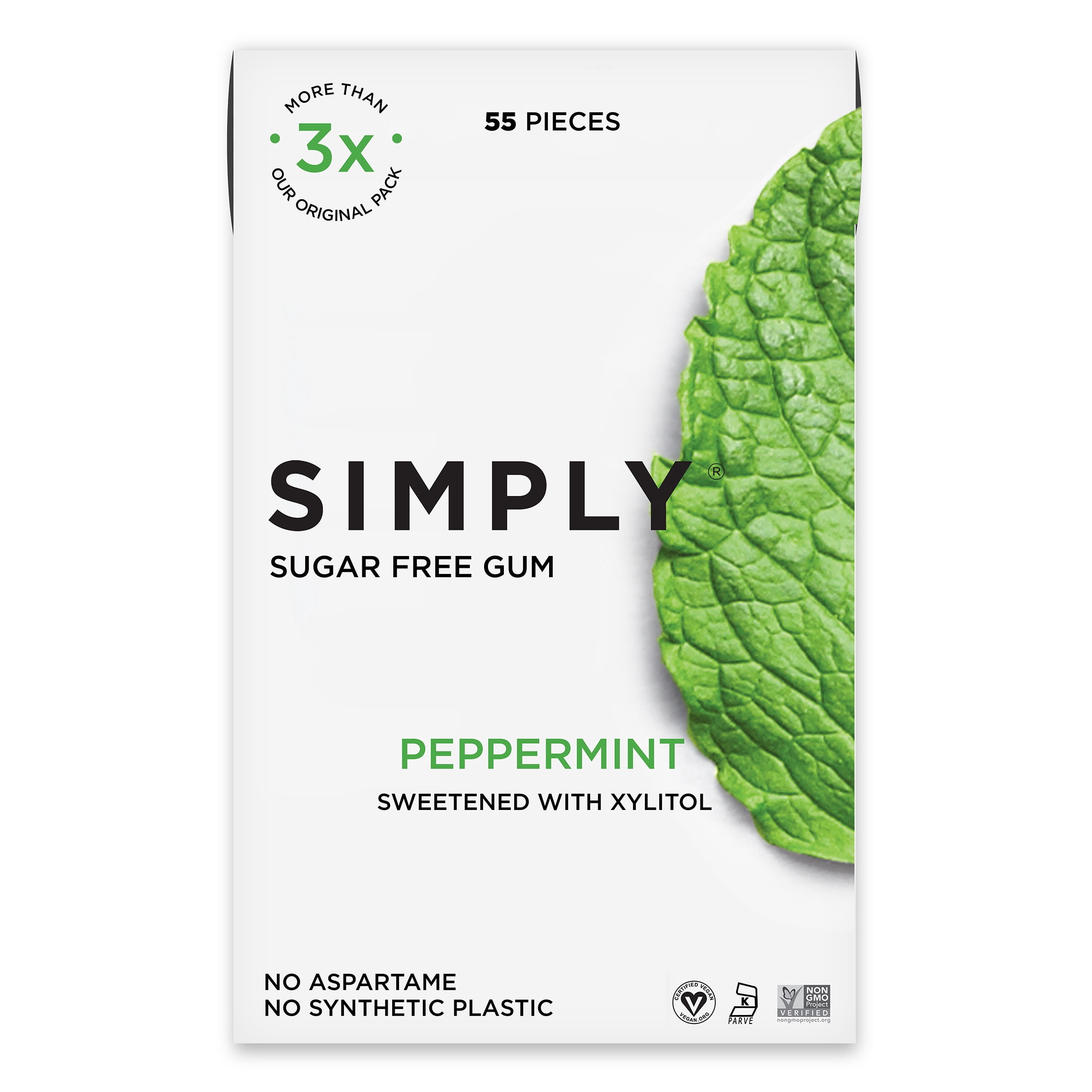 Simply Sugar Free Peppermint Gum 55ct