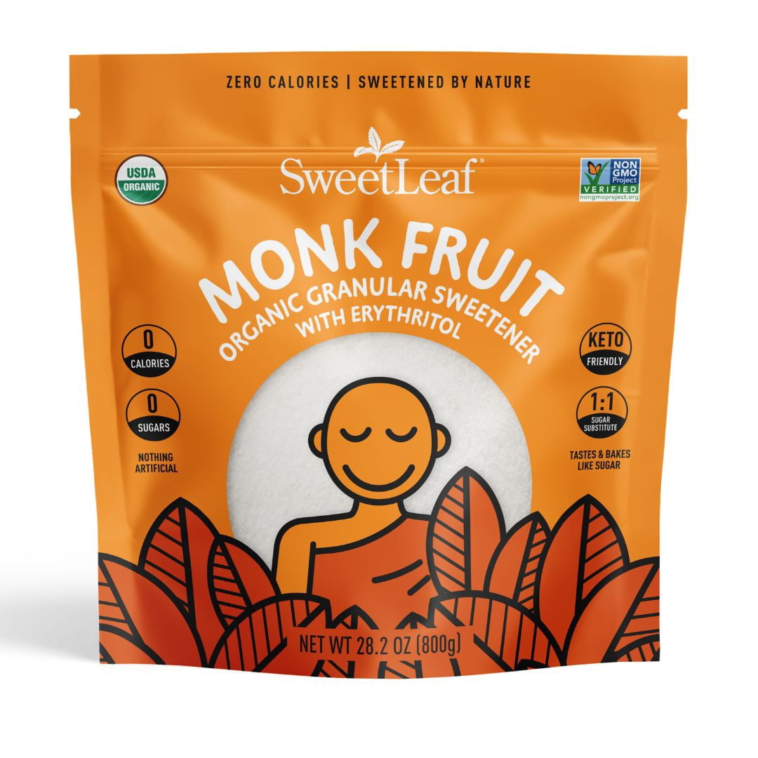 SweetLeaf Organic Monk Fruit Granular Sweetener, 28.2 oz Bag