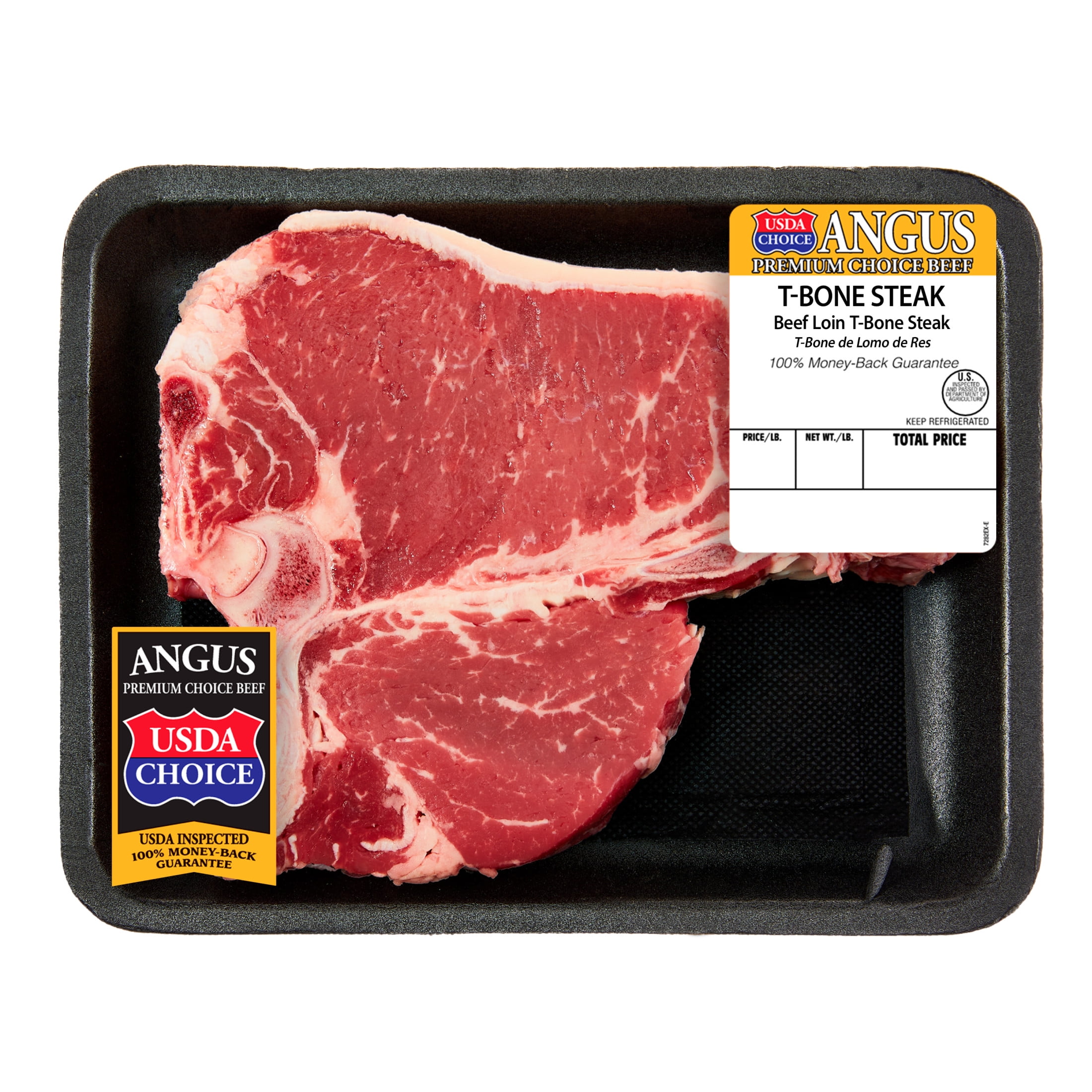 T-Bone Steak Choice Angus Beef, 1 Bone-In Steak per Tray, Fresh, 1.45 - 3.25 lb
