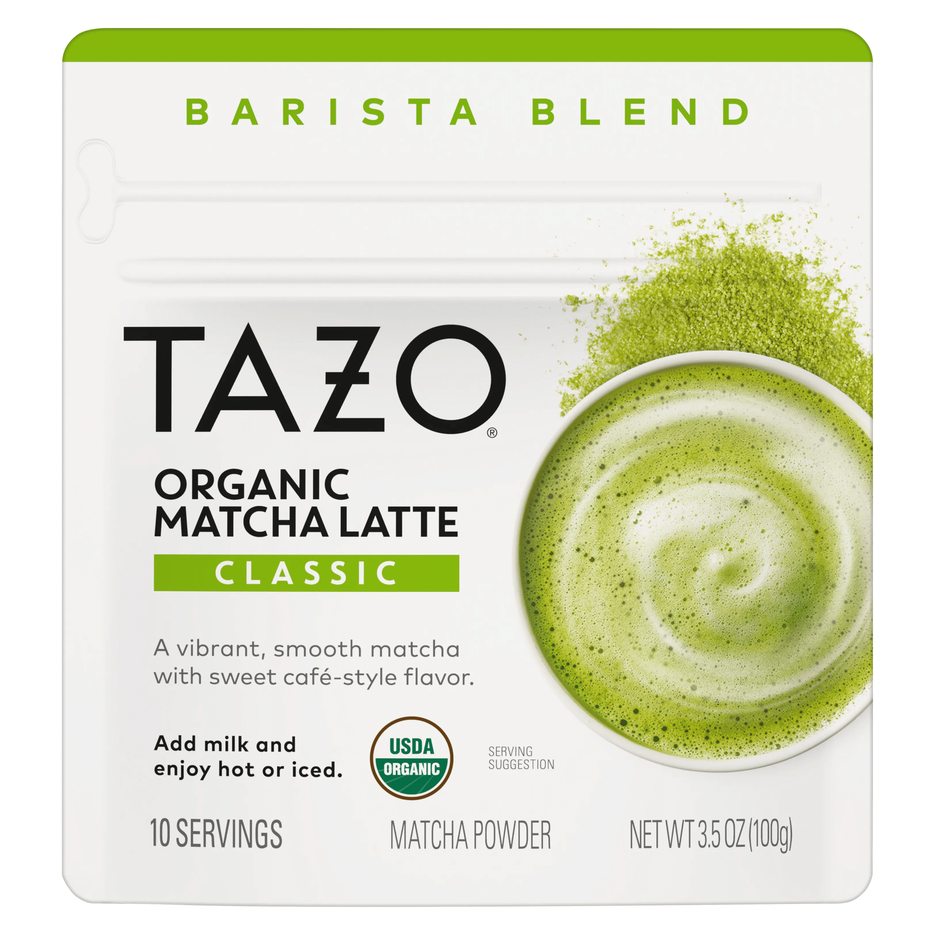 TAZO Organic Classic Matcha Tea Latte Barista Blend Powder - 10 Serving