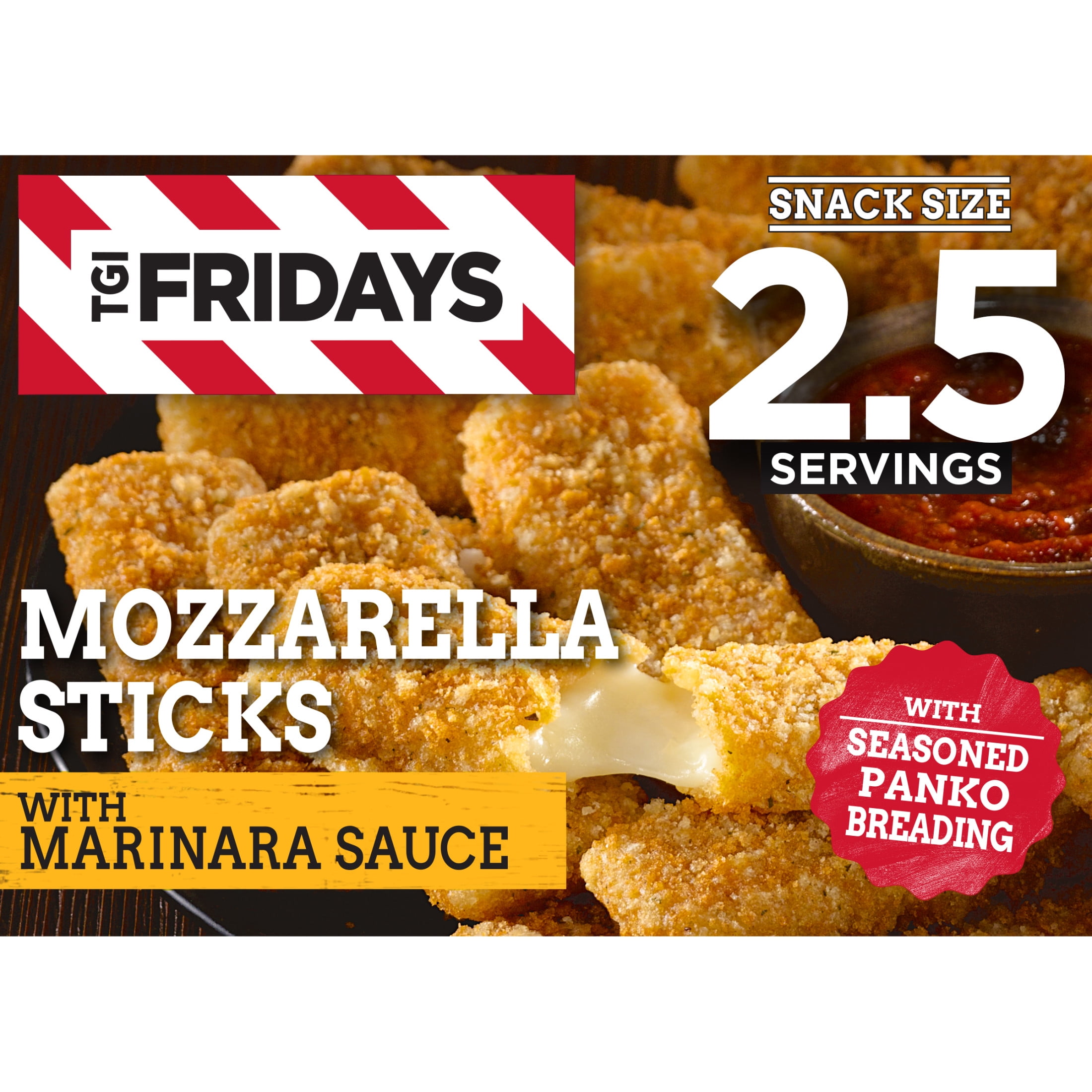 TGI Fridays Mozzarella Sticks Frozen Snacks with Marinara Sauce, 11 oz Box