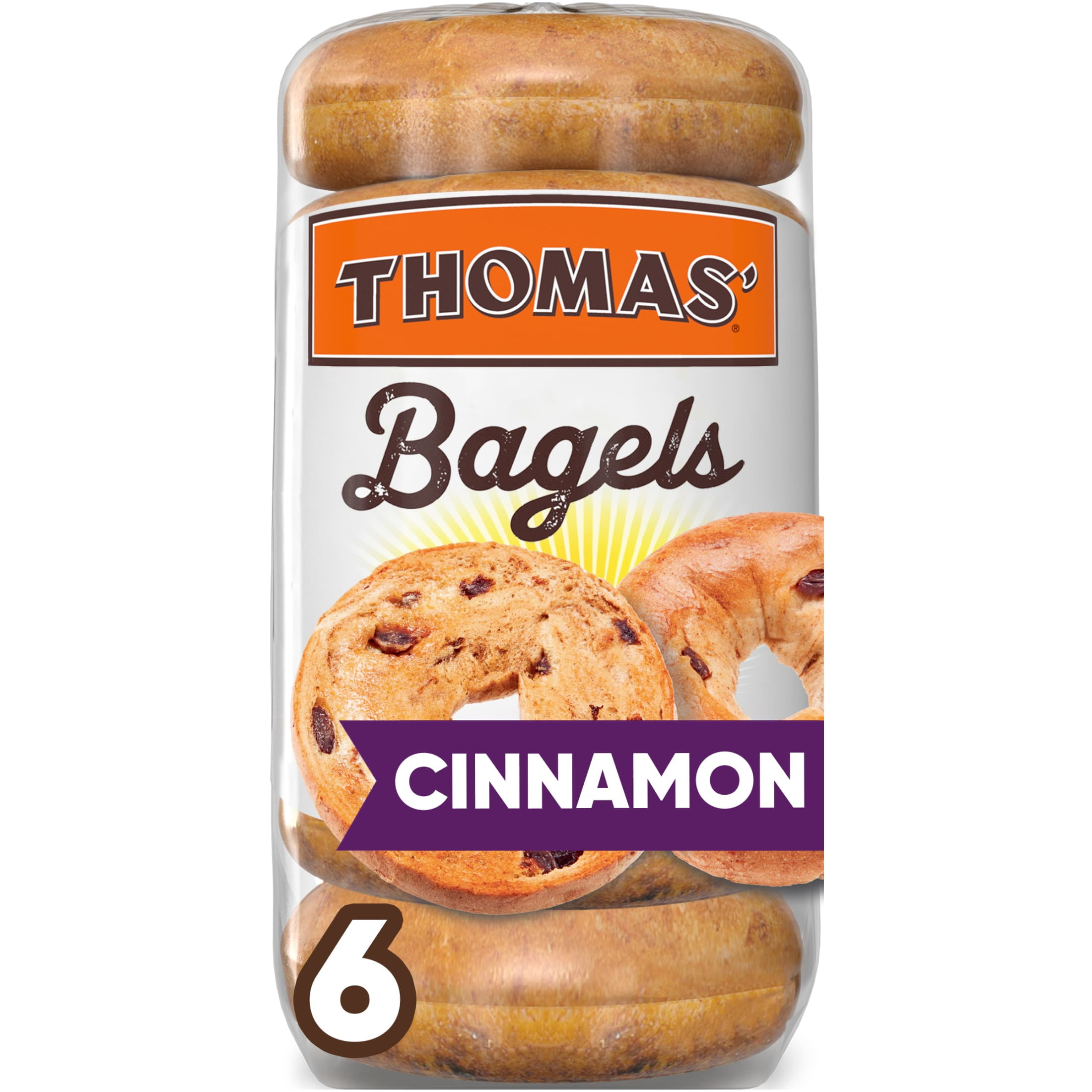 Thomas' Cinnamon Raisin Bagels, 6 count, 18 oz