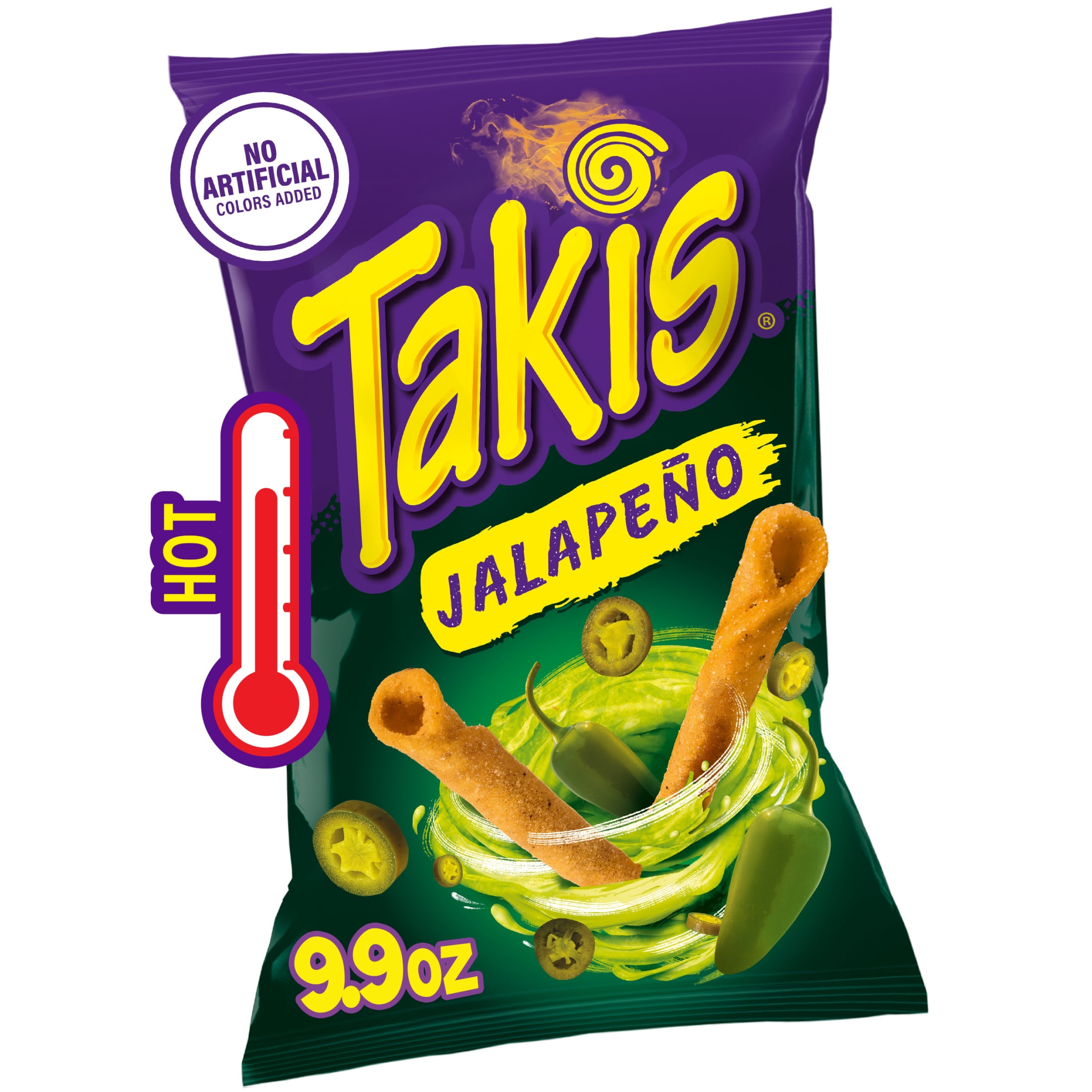 Takis Jalapeno 9.9 oz Sharing Size Bag, Pickled Jalapeno Rolled Tortilla Chips