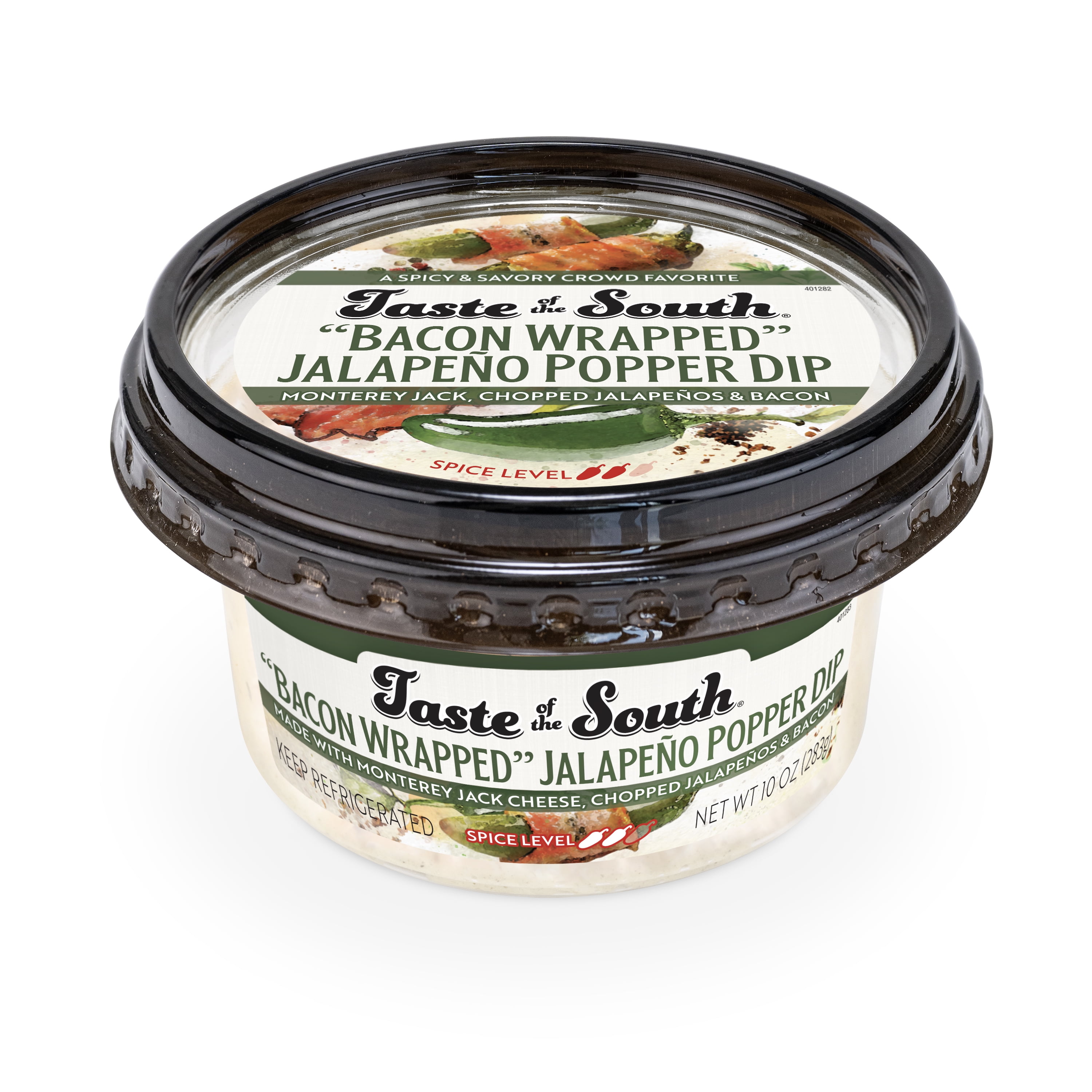 Taste of the South Jalapeno Popper with Bacon Dip, 10 oz (Refrigerated, Tub, Spread)